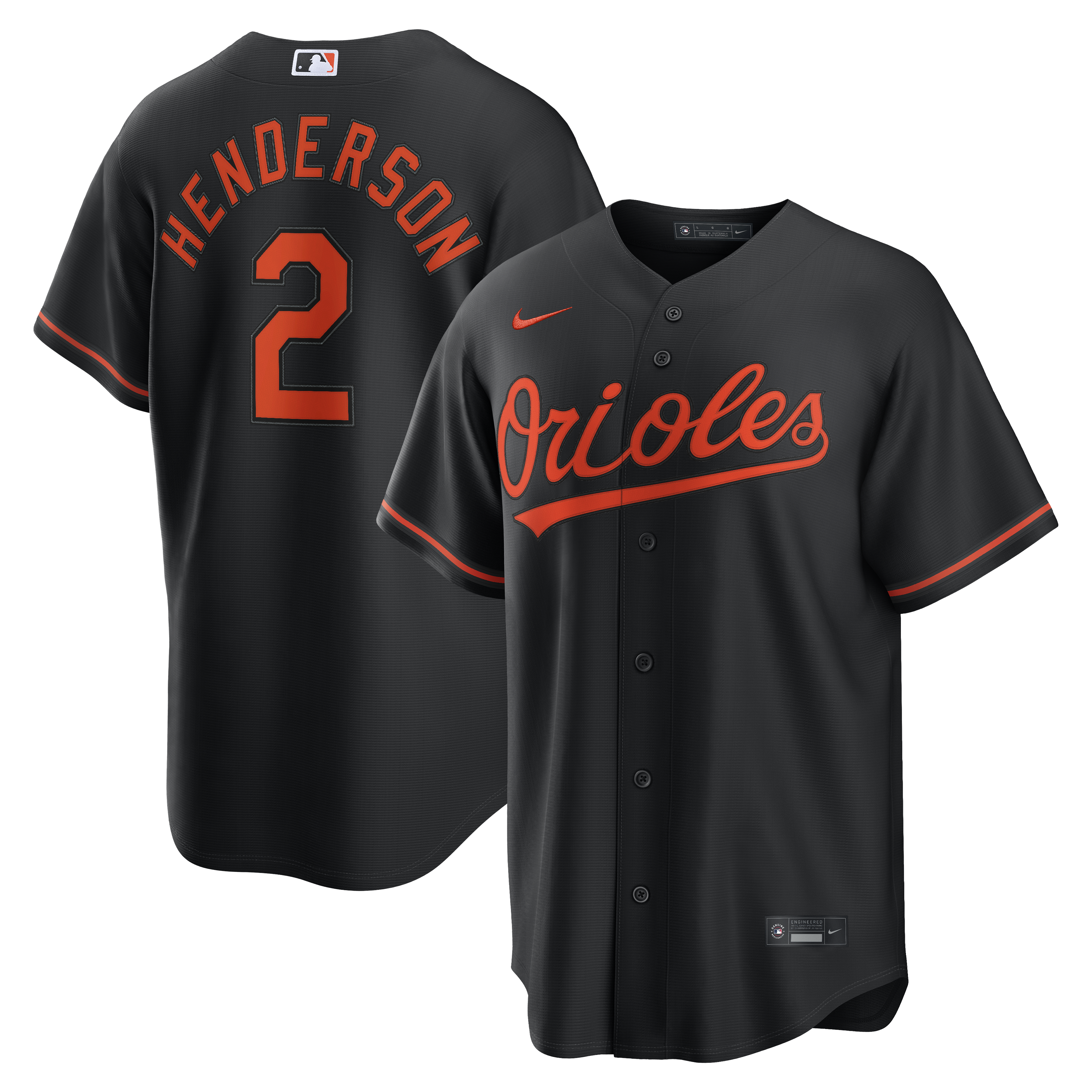 Gunnar Henderson Baltimore Orioles Alternate Replica Jersey - Black | Stitched Baseball Jersey TJS1063