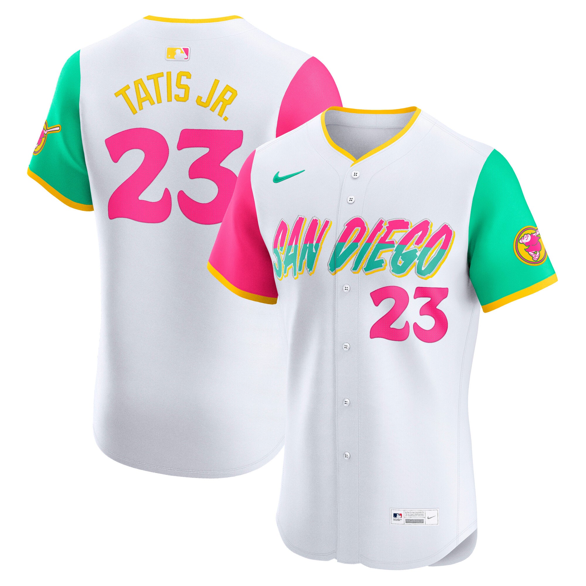 Fernando Tatis Jr. San Diego Padres City Connect Elite Jersey - White | Stitched Baseball Jersey TJS1077
