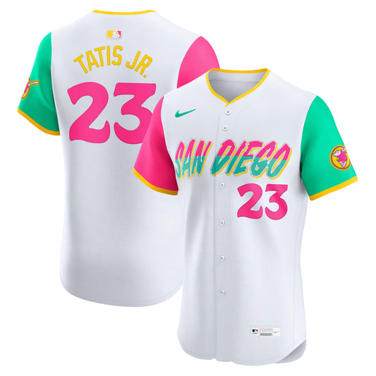 Fernando Tatis Jr. San Diego Padres City Connect Elite Jersey - White | Stitched Baseball Jersey TJS1077