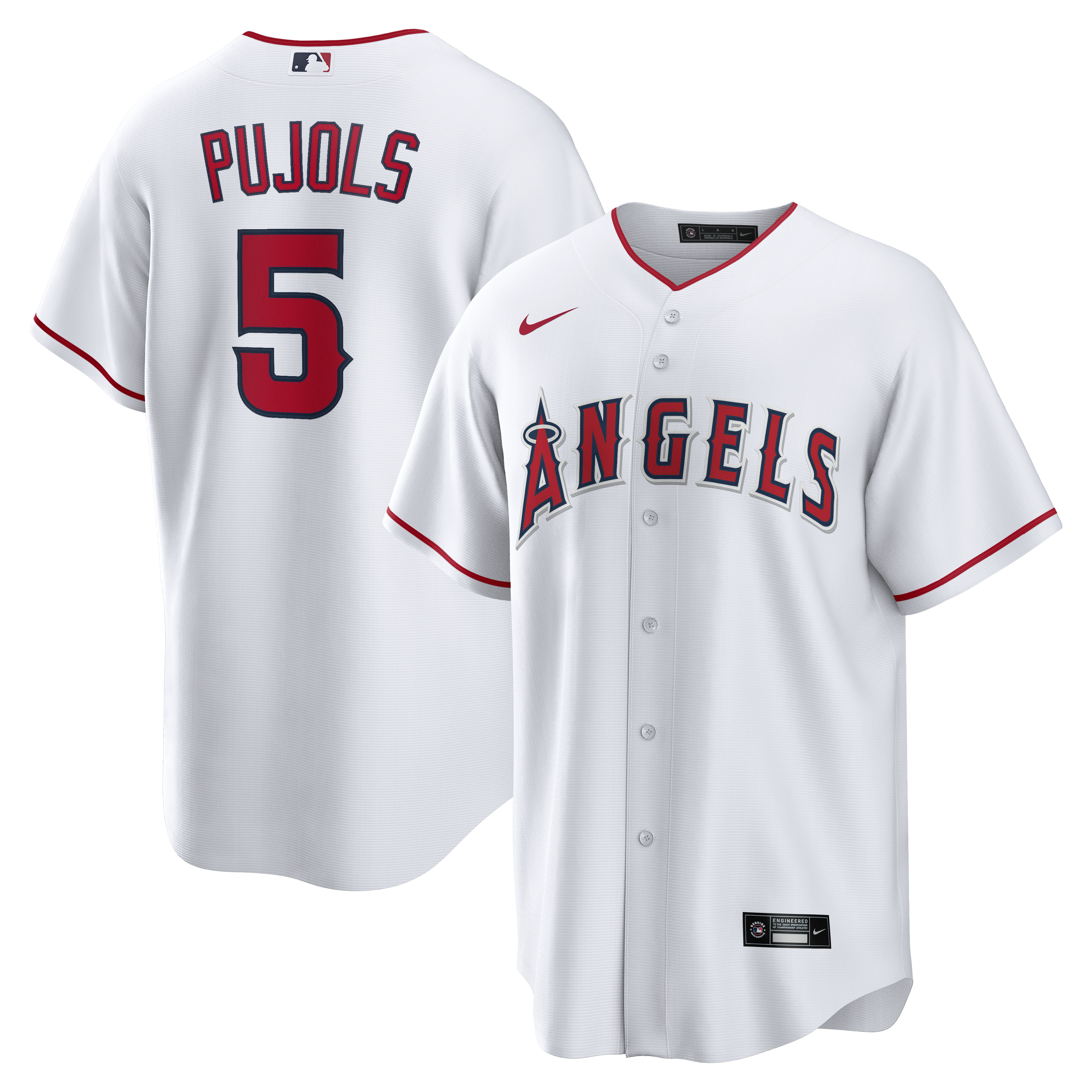 Albert Pujols Los Angeles Angels Home Retired Player Replica Jersey - White | Stitched Baseball Jersey TJS1052