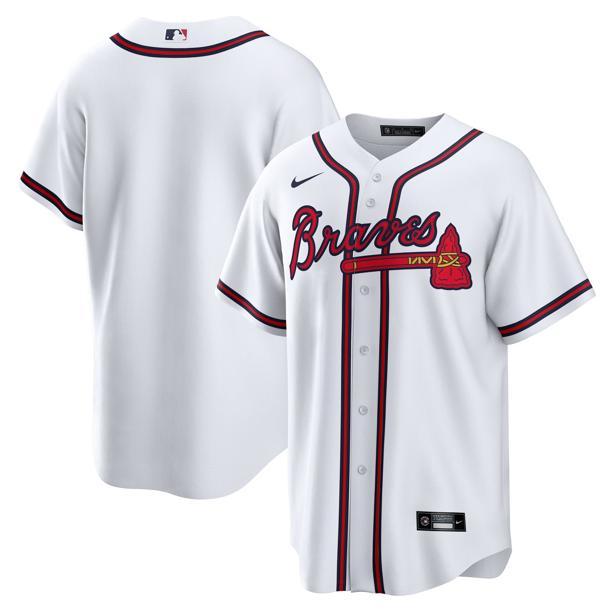 Atlanta Braves Home Big & Tall Replica Jersey - White | Stitched Baseball Jersey TJS1053