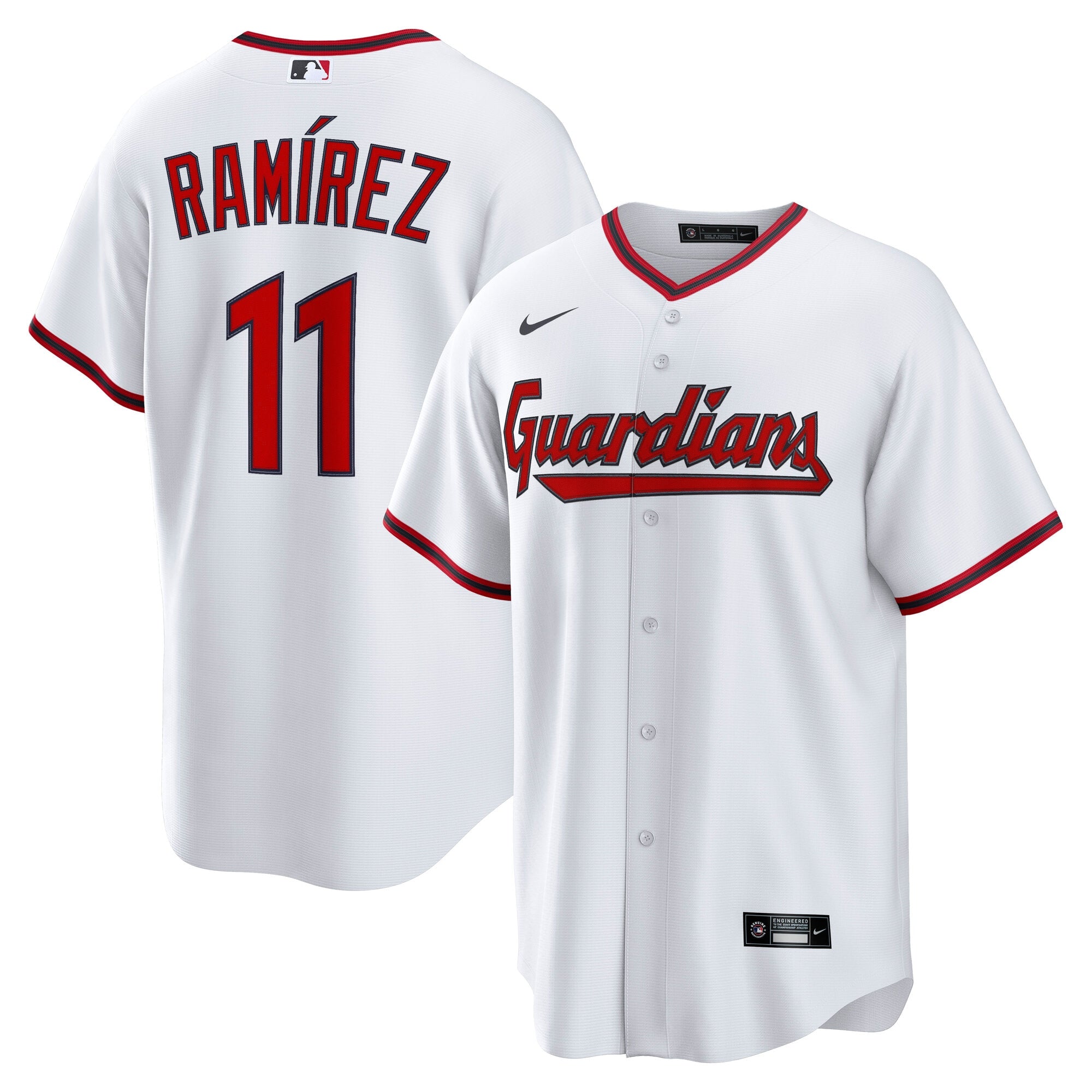 Jos� Ram�rez Cleveland Guardians Home Replica Jersey - White | Stitched Baseball Jersey TJS1040