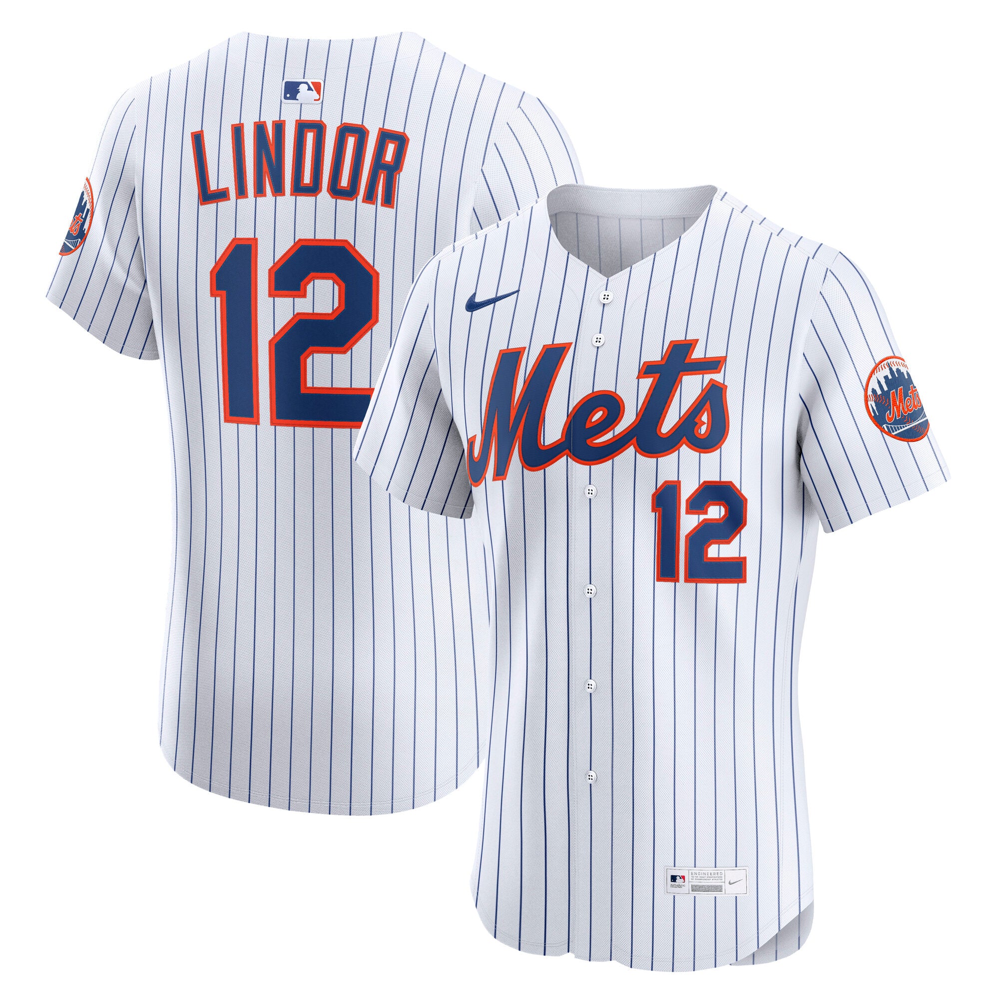 Francisco Lindor New York Mets Home Elite Player Jersey - White | Stitched Baseball Jersey TJS1064