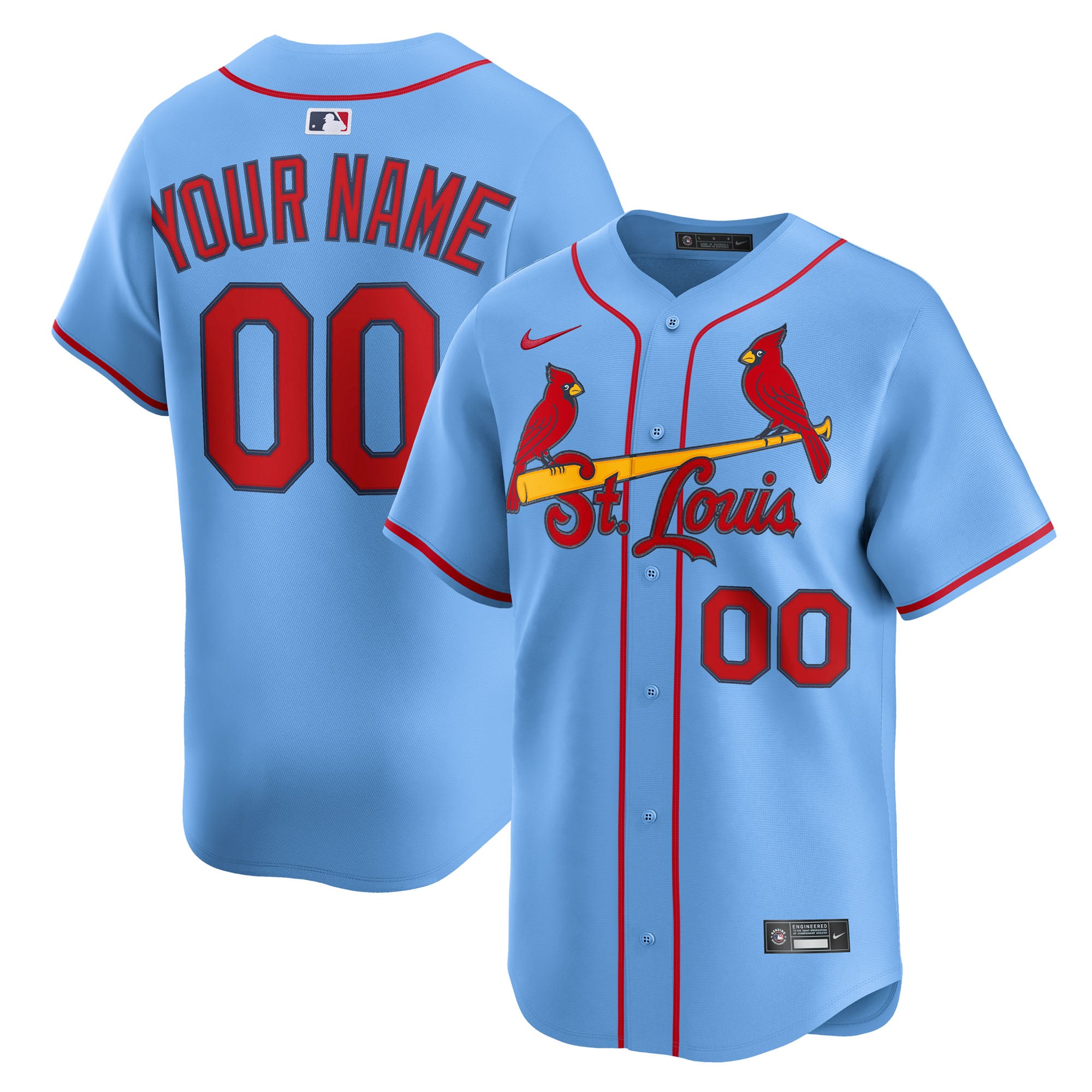 St. Louis Cardinals Alternate Limited Custom Jersey - Light Blue | Stitched Baseball Jersey TJS1092
