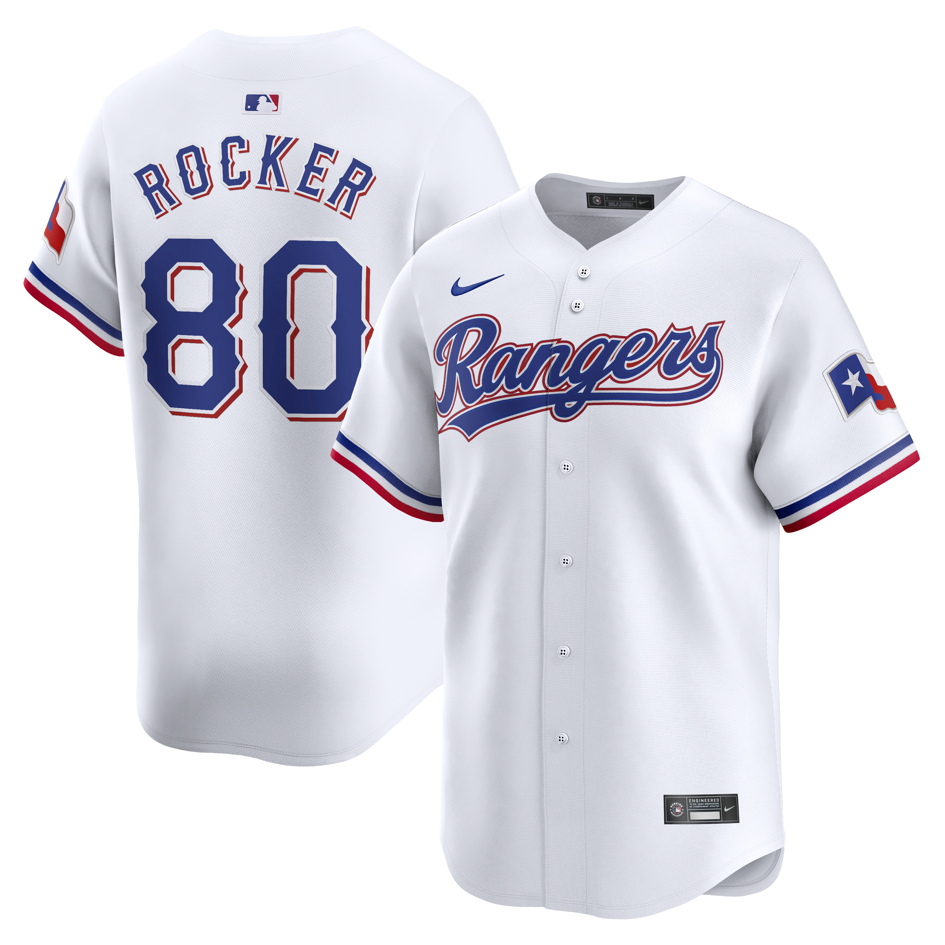 Kumar Rocker Texas Rangers Home Limited Player Jersey - White | Stitched Baseball Jersey TJS1032