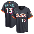 Manny Machado San Diego Padres 2026 City Connect Stadium Jersey - Obsidian | Stitched Baseball Jersey TJS1062