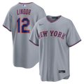 Francisco Lindor New York Mets Road Replica Jersey - Gray | Stitched Baseball Jersey TJS1068