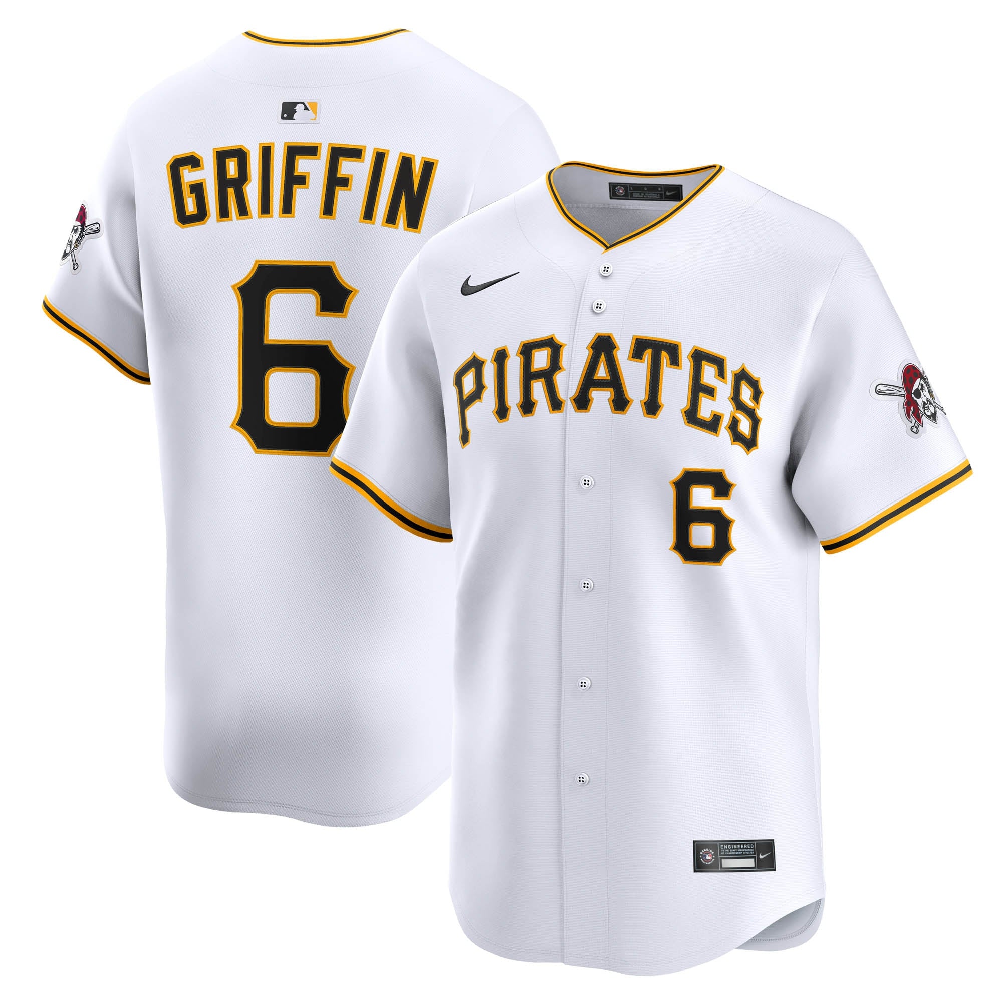 Konnor Griffin Pittsburgh Pirates Home Limited Jersey - White | Stitched Baseball Jersey TJS1011