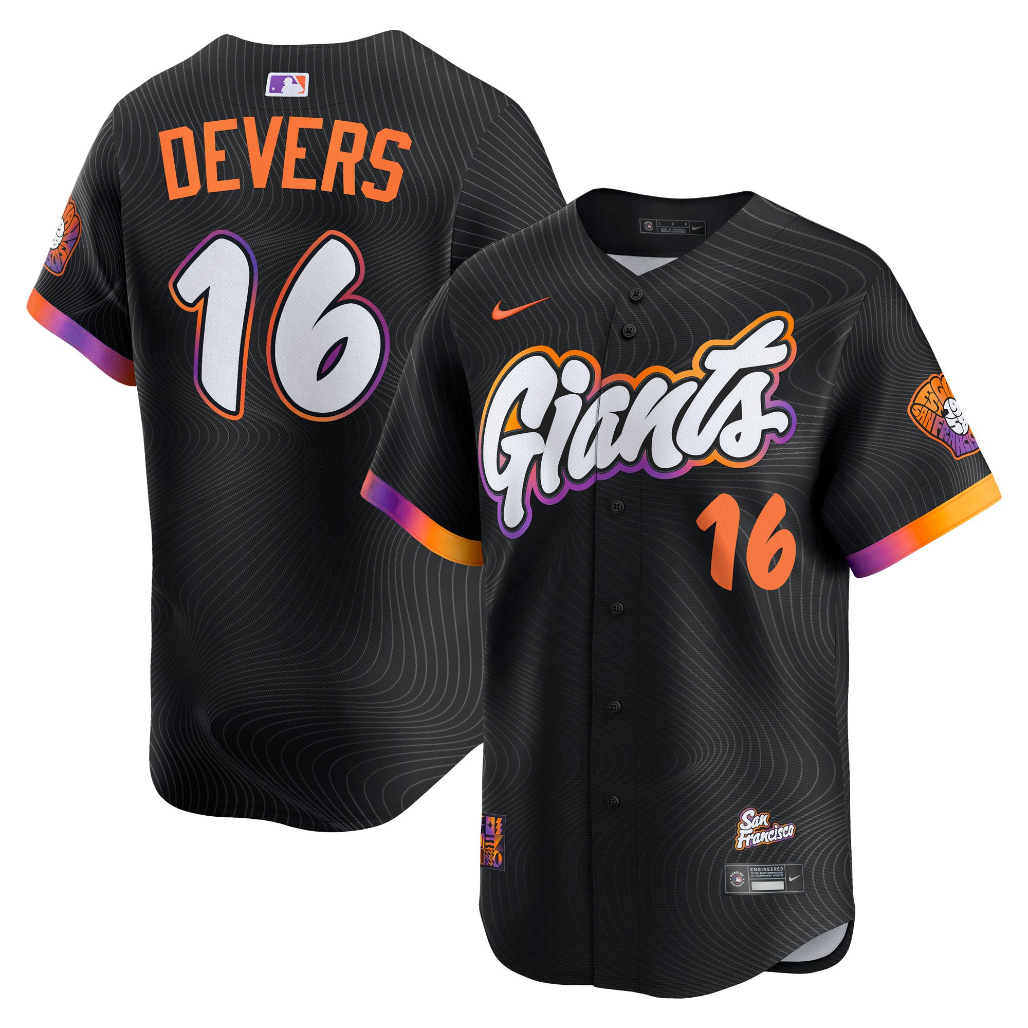 Rafael Devers San Francisco Giants 2025 City Connect Limited Player Jersey - Black | Stitched Baseball Jersey TJS1066