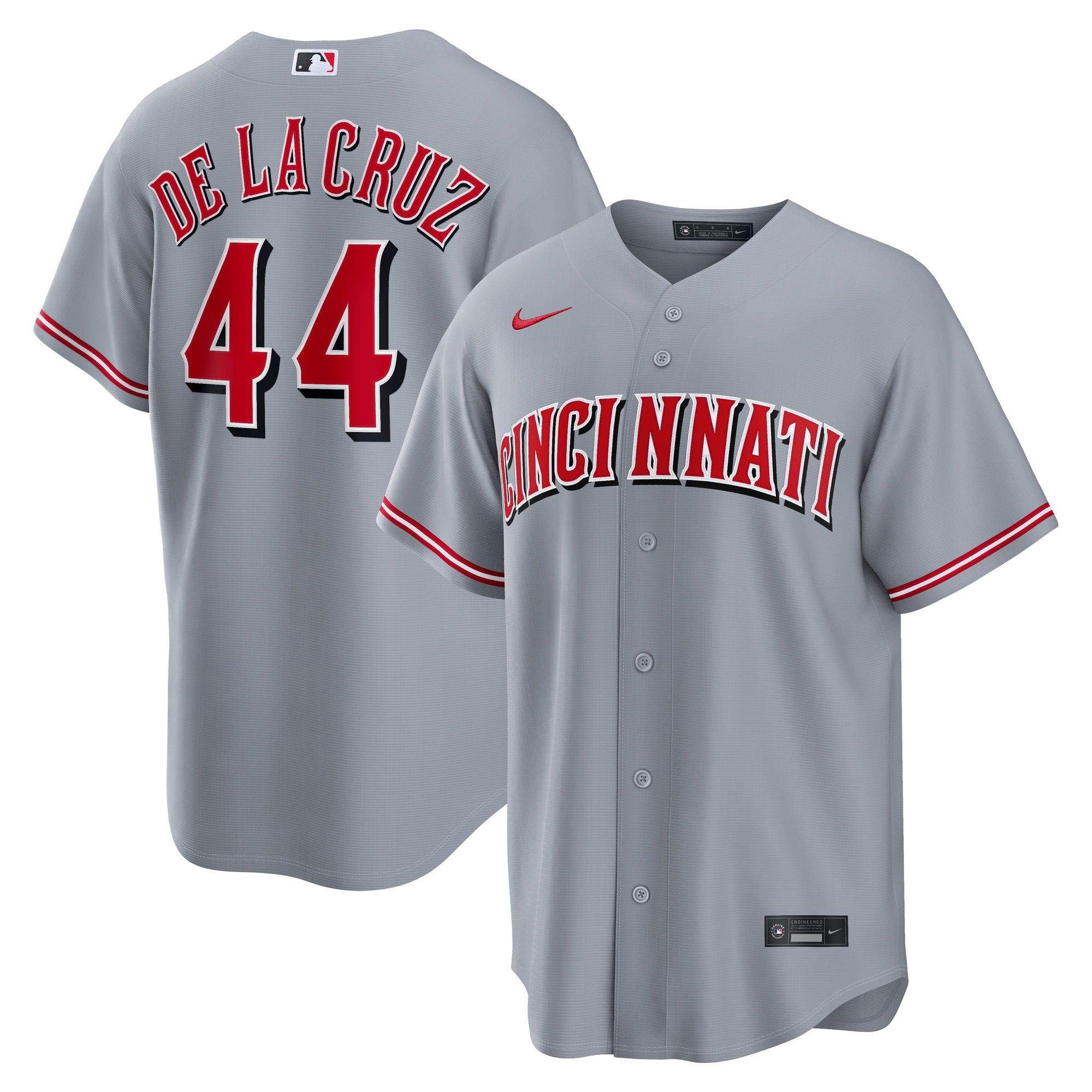 Elly De La Cruz Cincinnati Reds Road Replica Jersey - Gray | Stitched Baseball Jersey TJS1091