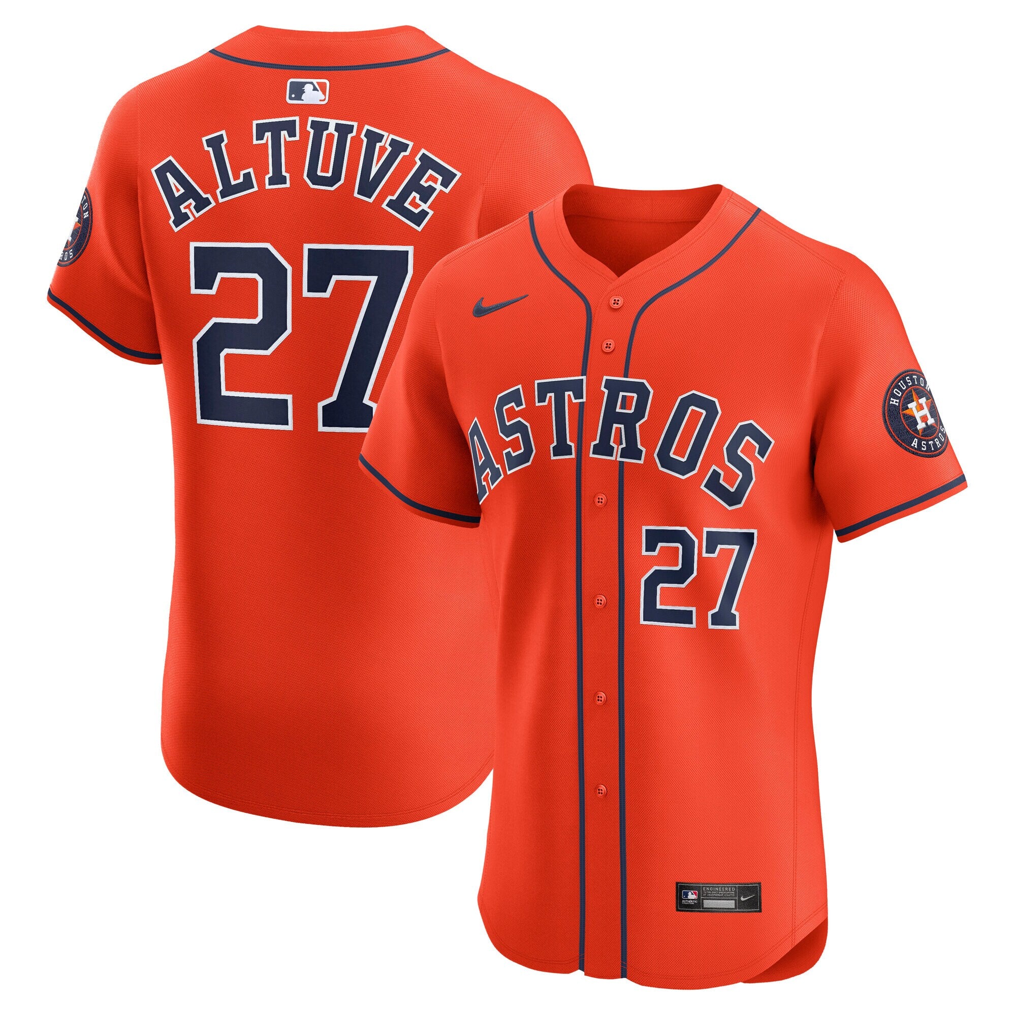 Jose Altuve Houston Astros Alternate Elite Player Jersey - Orange | Stitched Baseball Jersey TJS1084