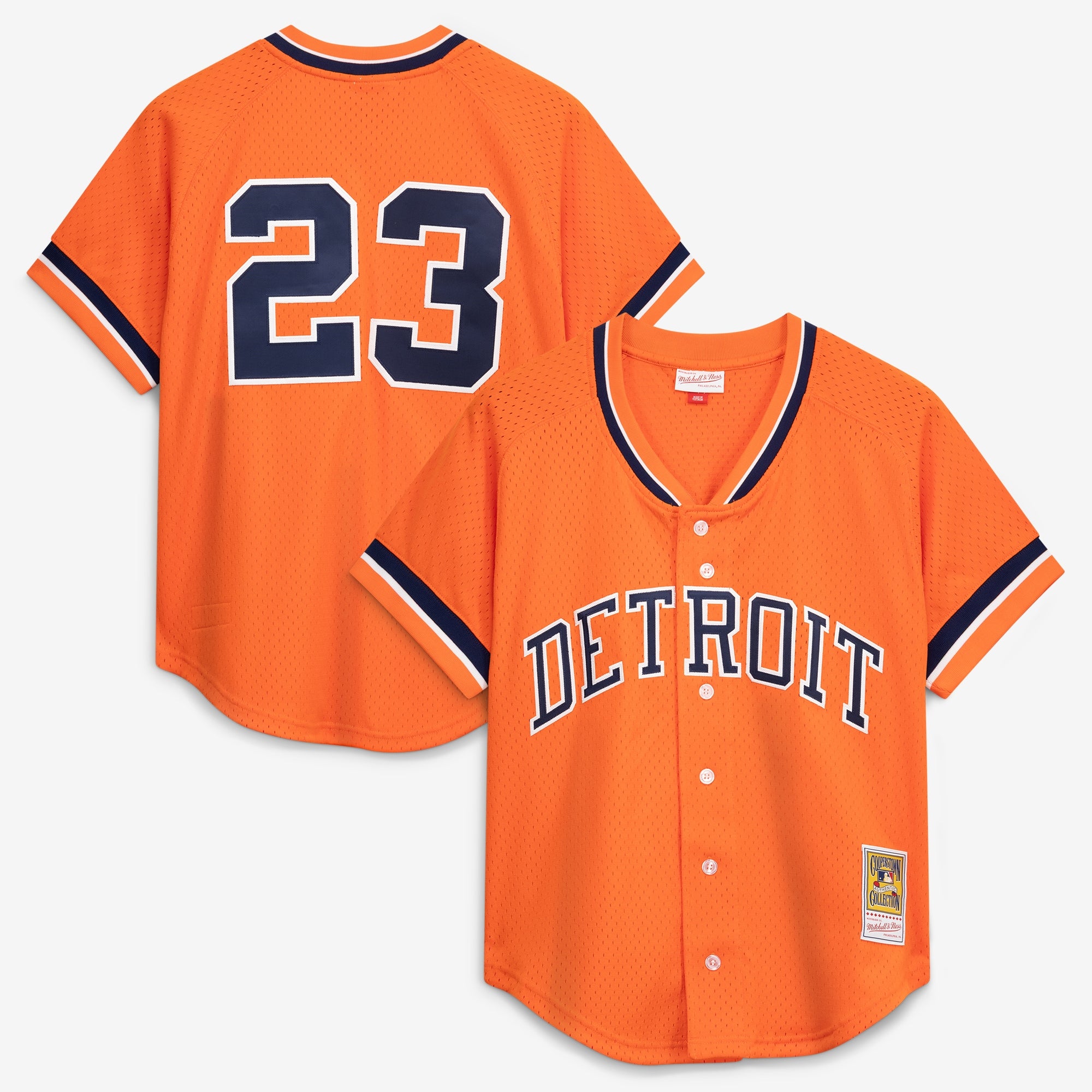 Kirk Gibson Detroit Tigers M & N Cooperstown Collection Mesh Batting Practice Button-Up Jersey - Orange | Stitched Baseball Jersey TJS1002