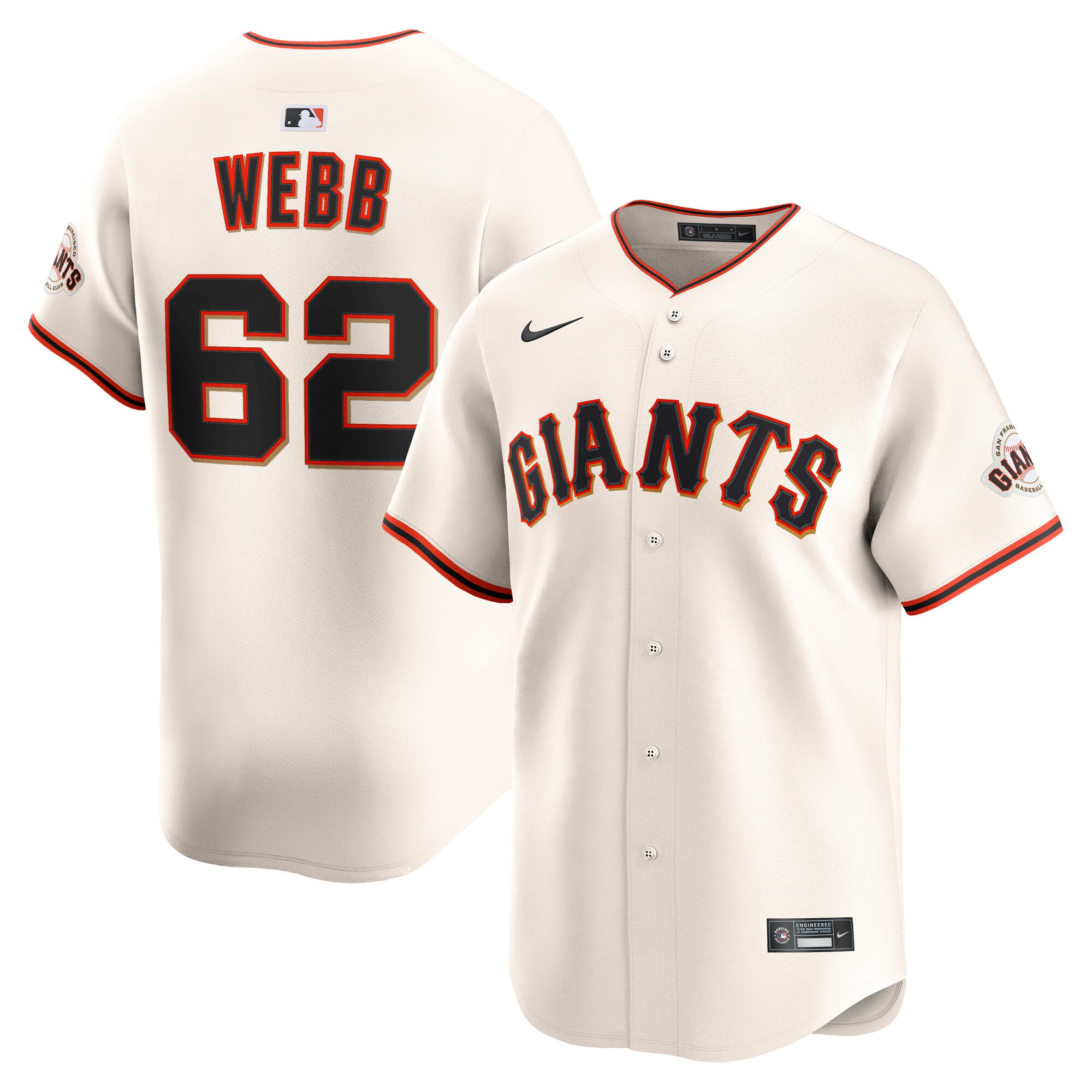 Logan Webb San Francisco Giants Home Limited Player Jersey - Cream | Stitched Baseball Jersey TJS1013