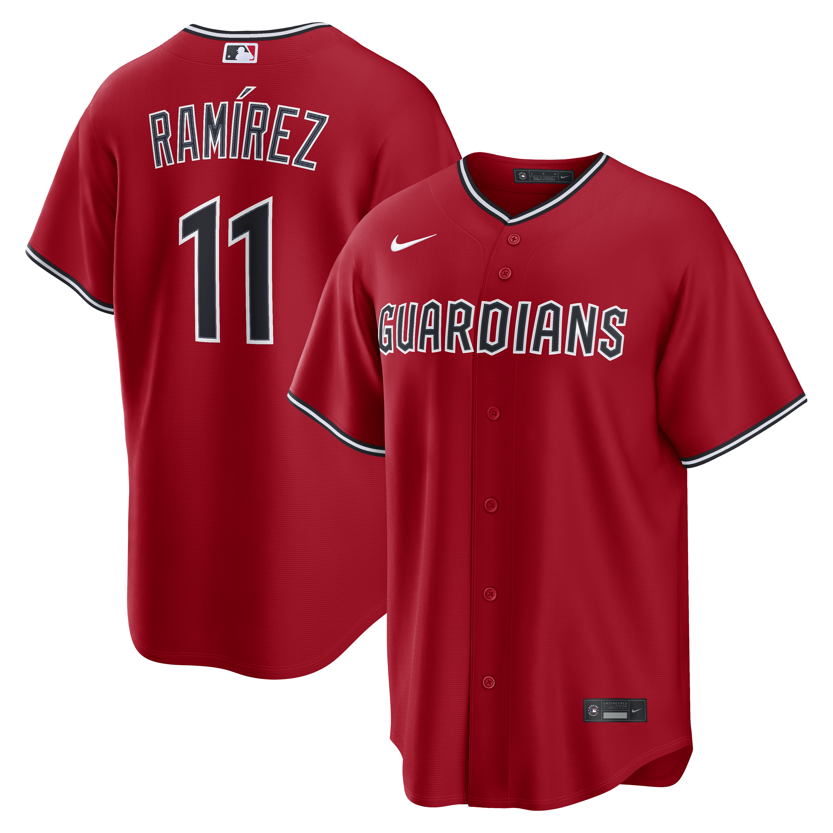 Jos� Ram�rez Cleveland Guardians Alternate Replica Jersey - Red | Stitched Baseball Jersey TJS1017