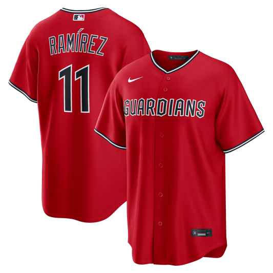 Jos� Ram�rez Cleveland Guardians Alternate Replica Jersey - Red | Stitched Baseball Jersey TJS1017