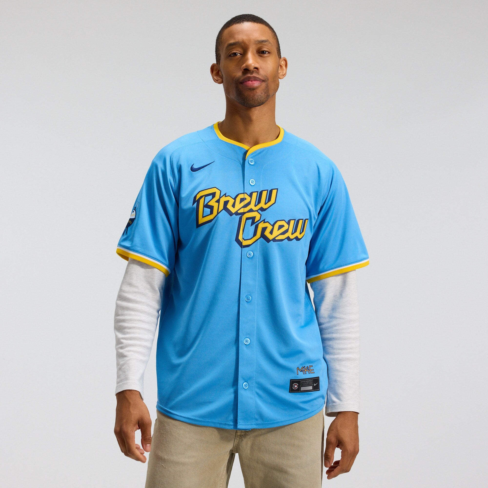 Milwaukee Brewers City Connect Limited Jersey - Light Blue | Stitched Baseball Jersey TJS1038