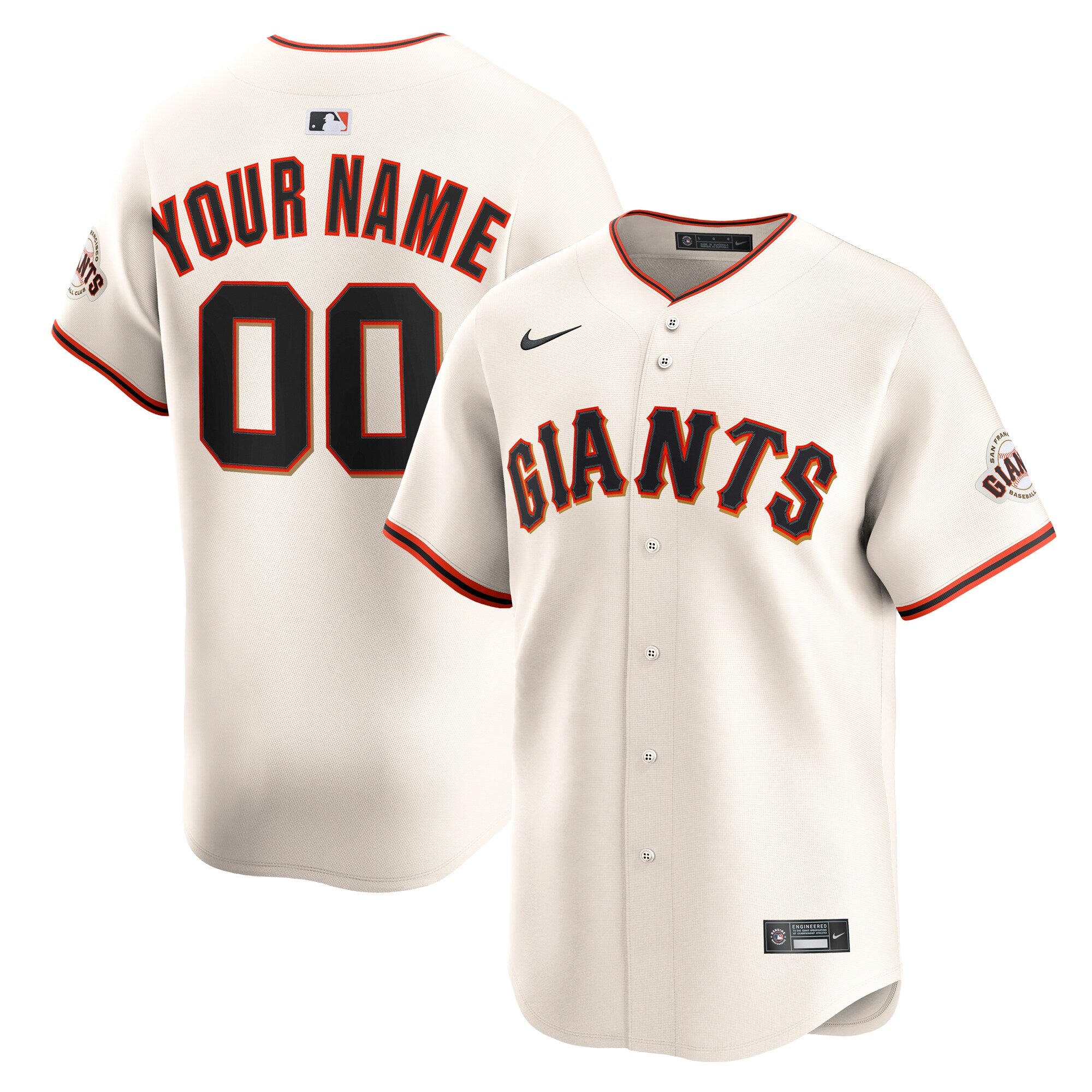 San Francisco Giants Home Limited Custom Jersey - Cream | Stitched Baseball Jersey TJS1090