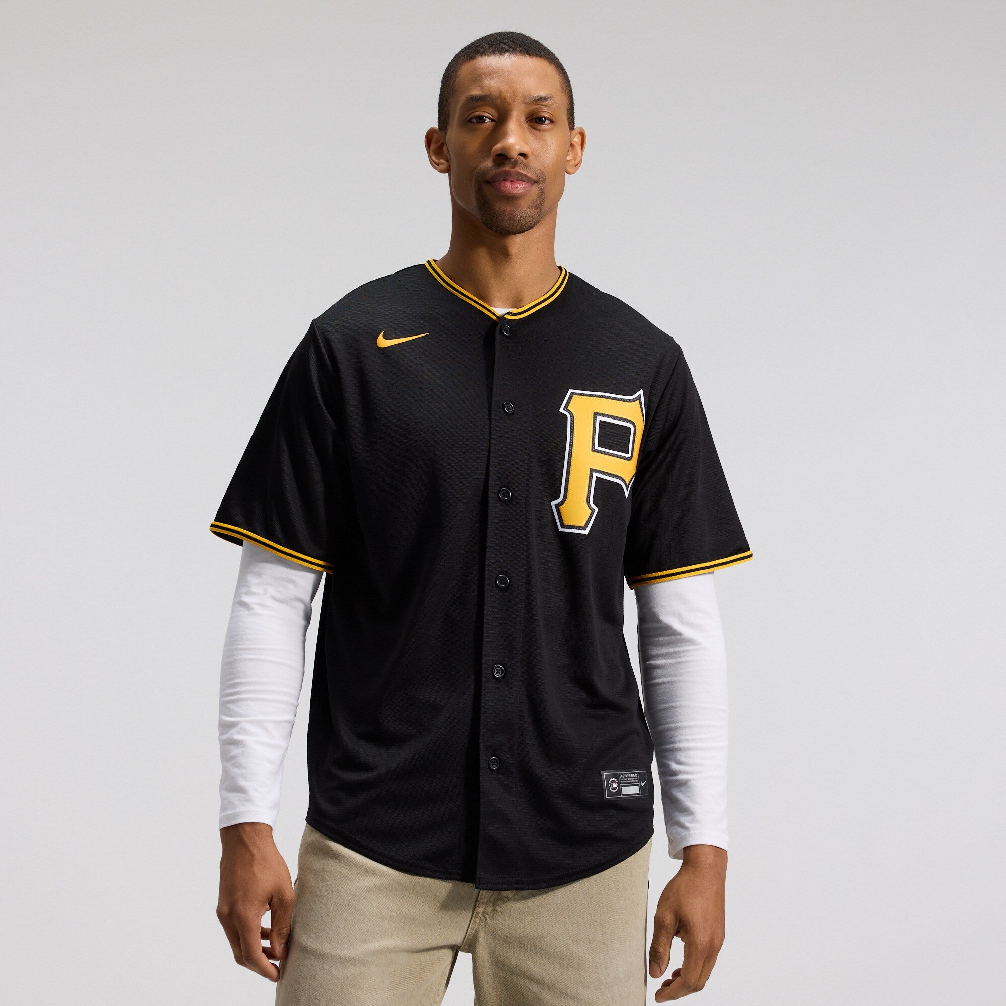 Pittsburgh Pirates Alternate Replica Team Jersey - Black | Stitched Baseball Jersey TJS1093