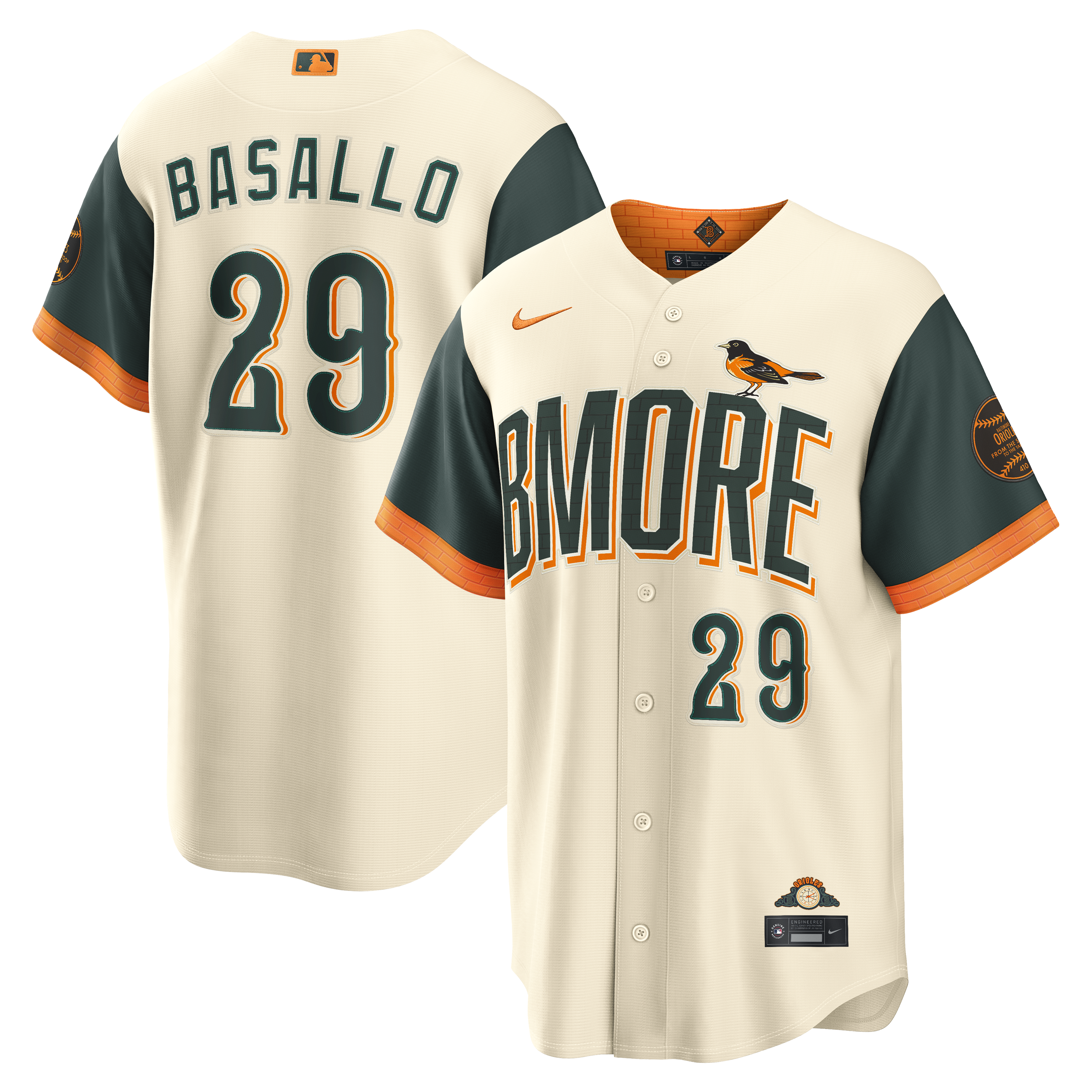 Samuel Basallo Baltimore Orioles 2026 City Connect Stadium Jersey - Cream | Stitched Baseball Jersey TJS1016