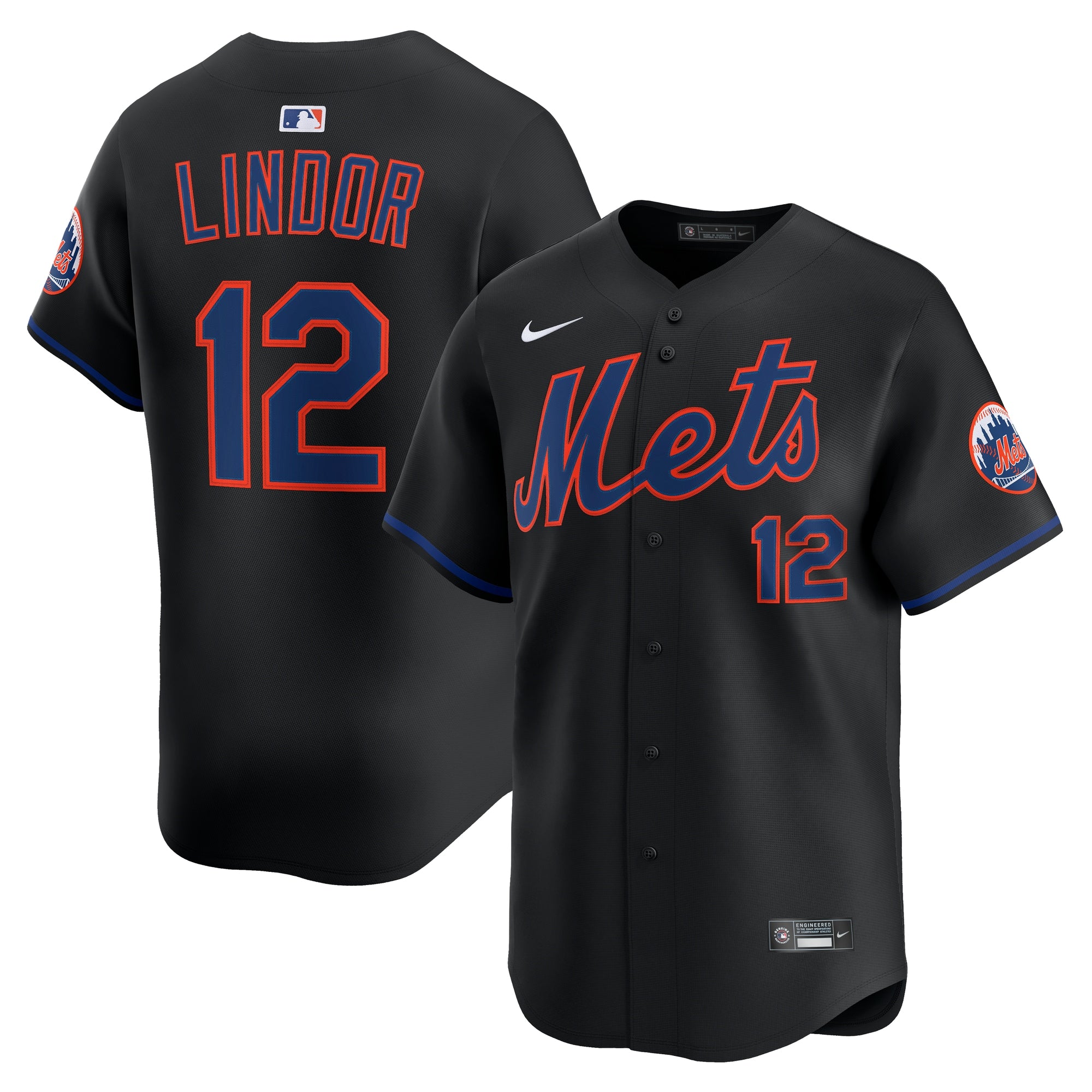 Francisco Lindor New York Mets Alternate Limited Jersey - Black | Stitched Baseball Jersey TJS1197