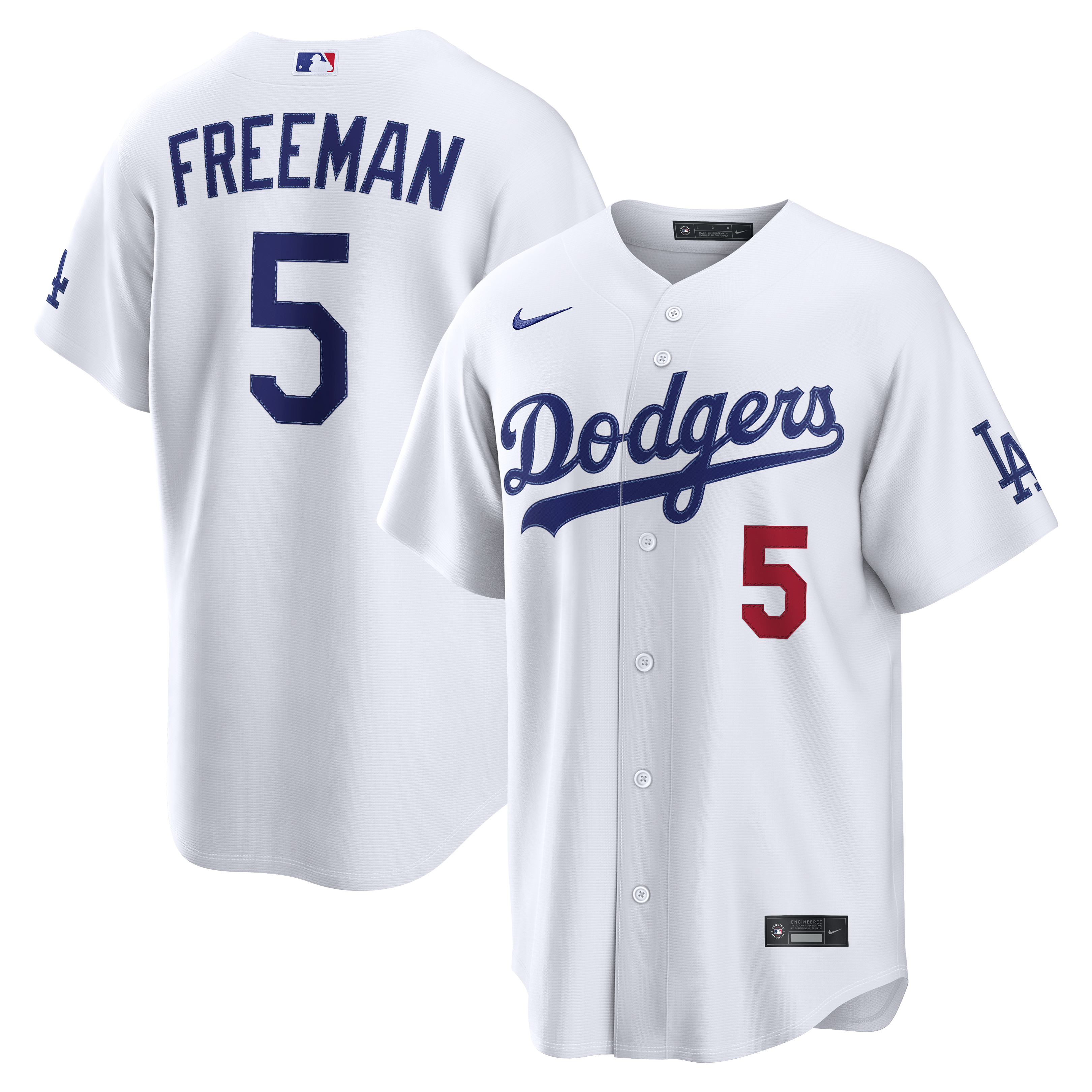 Freddie Freeman Los Angeles Dodgers Home Stadium Jersey - White | Stitched Baseball Jersey TJS1179