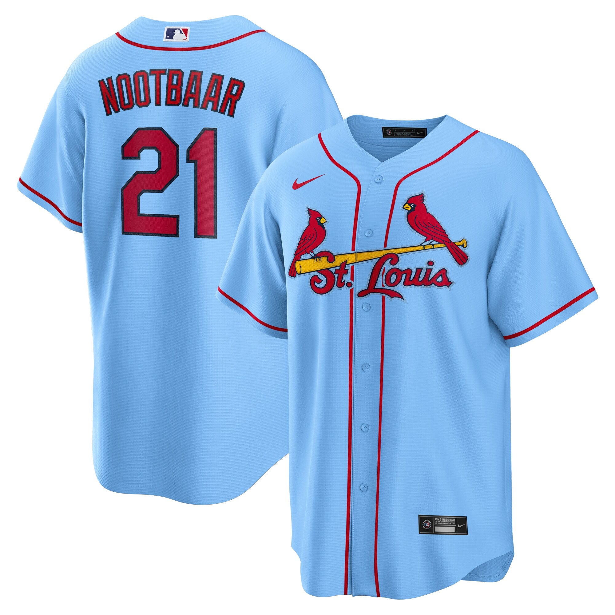 Lars Nootbaar St. Louis Cardinals Alternate Replica Jersey - Light Blue | Stitched Baseball Jersey TJS1292