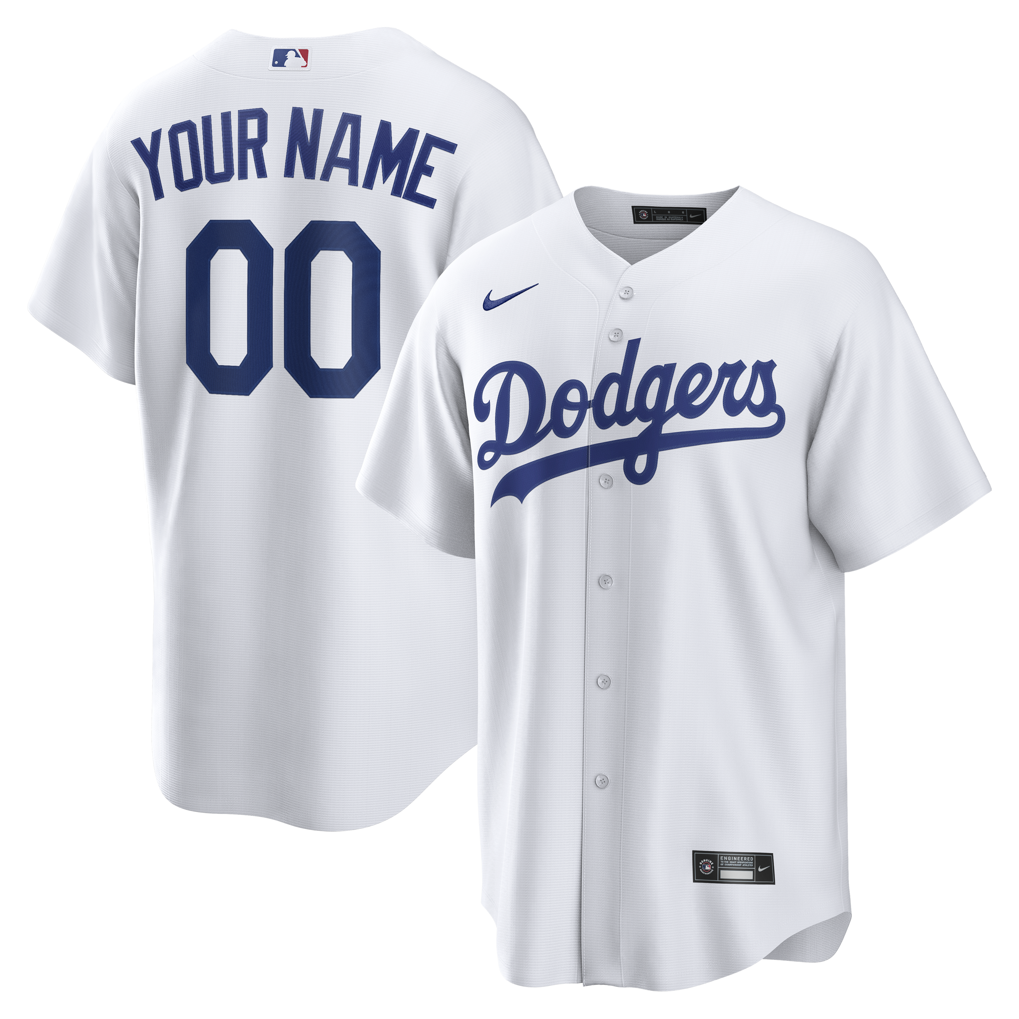 Los Angeles Dodgers Home Replica Custom Jersey - White | Stitched Baseball Jersey TJS1132