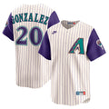 Luis Gonzalez Arizona Diamondbacks Throwback Cooperstown Collection Limited Jersey - Cream | Stitched Baseball Jersey TJS1187