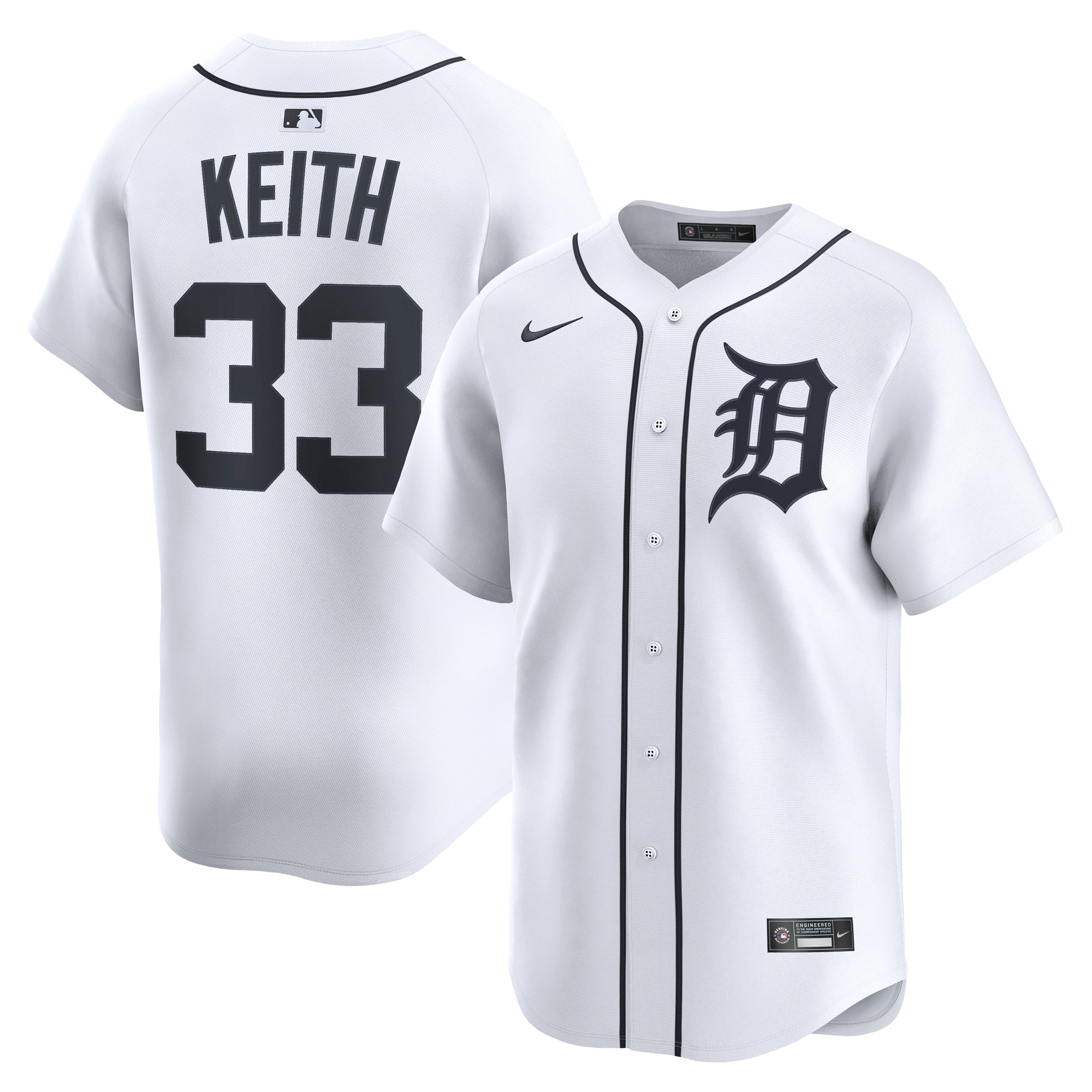 Colt Keith Detroit Tigers Home Limited Player Jersey - White | Stitched Baseball Jersey TJS1299