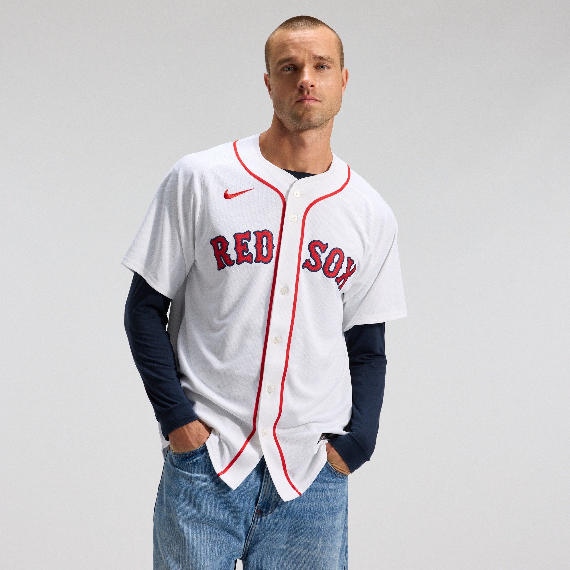 Boston Red Sox Home Limited Jersey - White | Stitched Baseball Jersey TJS1223