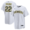 Christian Yelich Milwaukee Brewers Alternate Replica Jersey - White | Stitched Baseball Jersey TJS1261