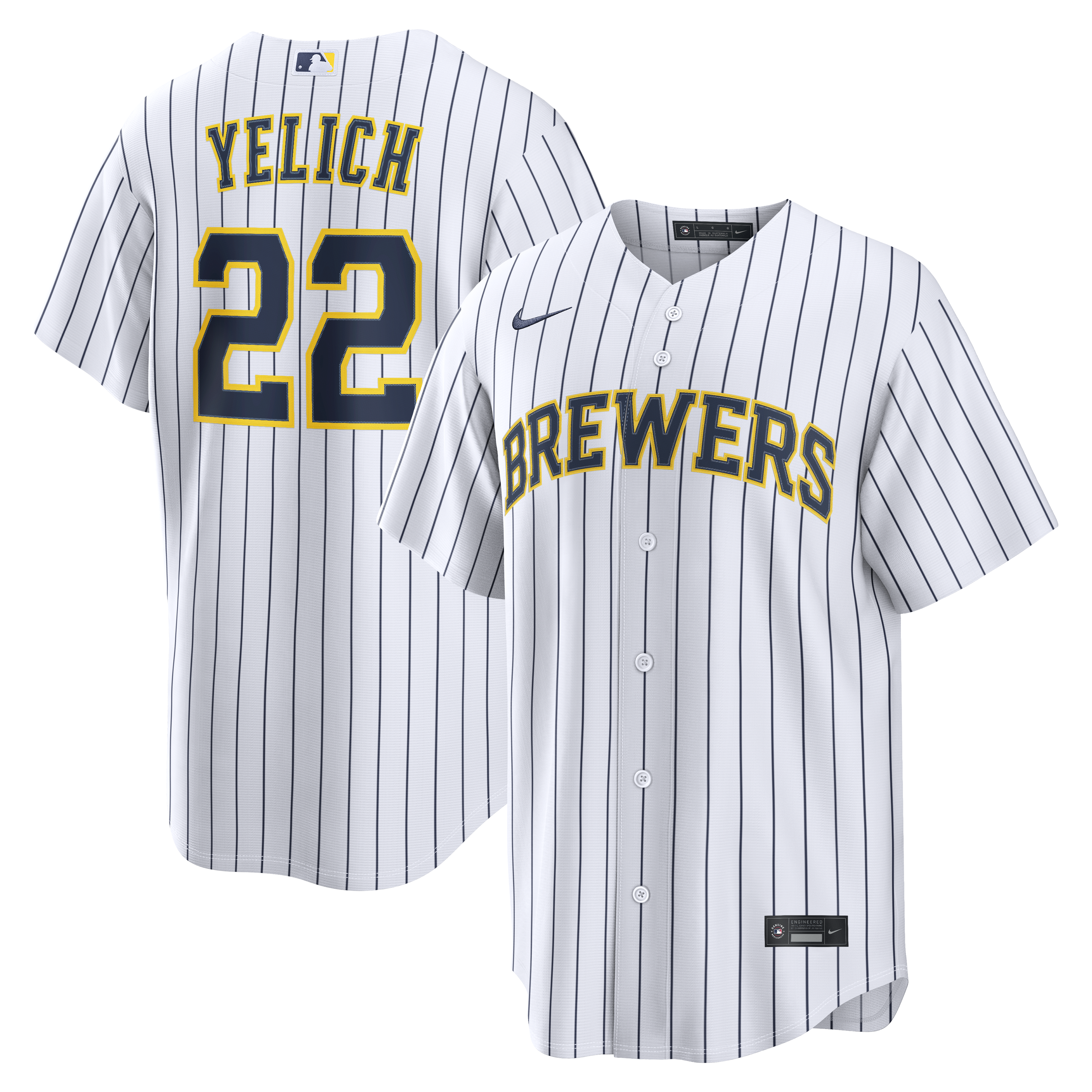 Christian Yelich Milwaukee Brewers Alternate Replica Jersey - White | Stitched Baseball Jersey TJS1261