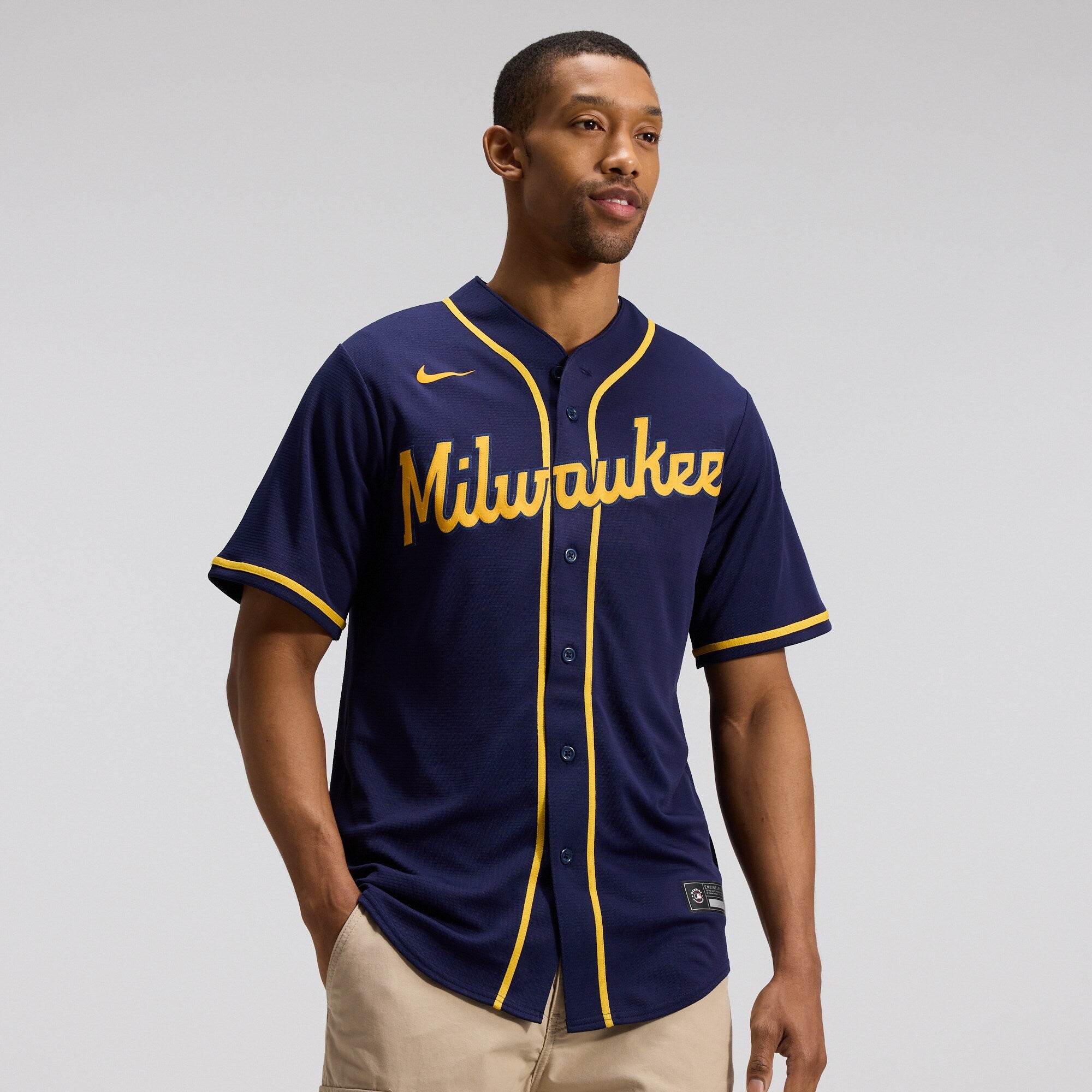 Milwaukee Brewers Alternate Replica Team Jersey - Navy | Stitched Baseball Jersey TJS1218
