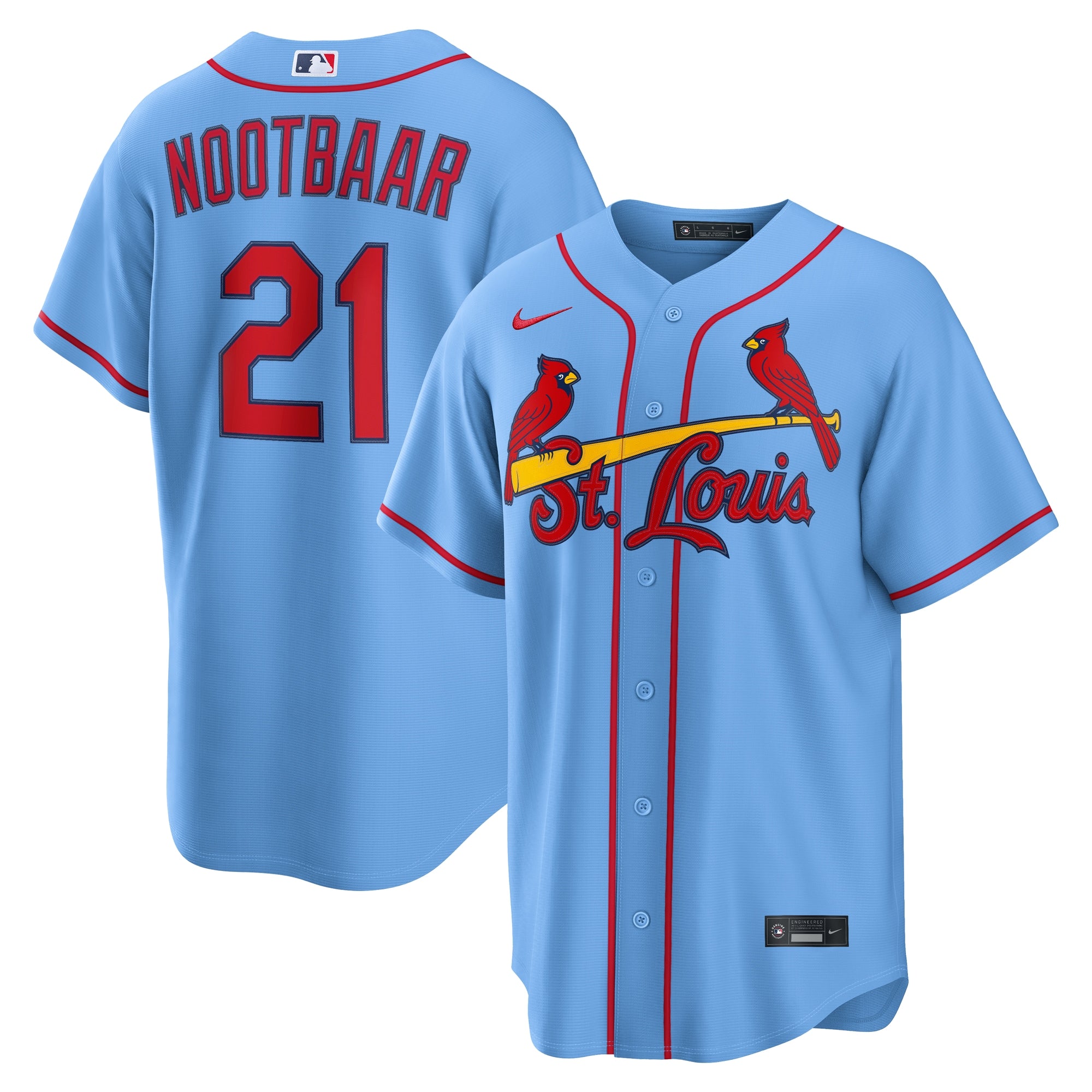 Lars Nootbaar St. Louis Cardinals Alternate Replica Jersey - Light Blue | Stitched Baseball Jersey TJS1183