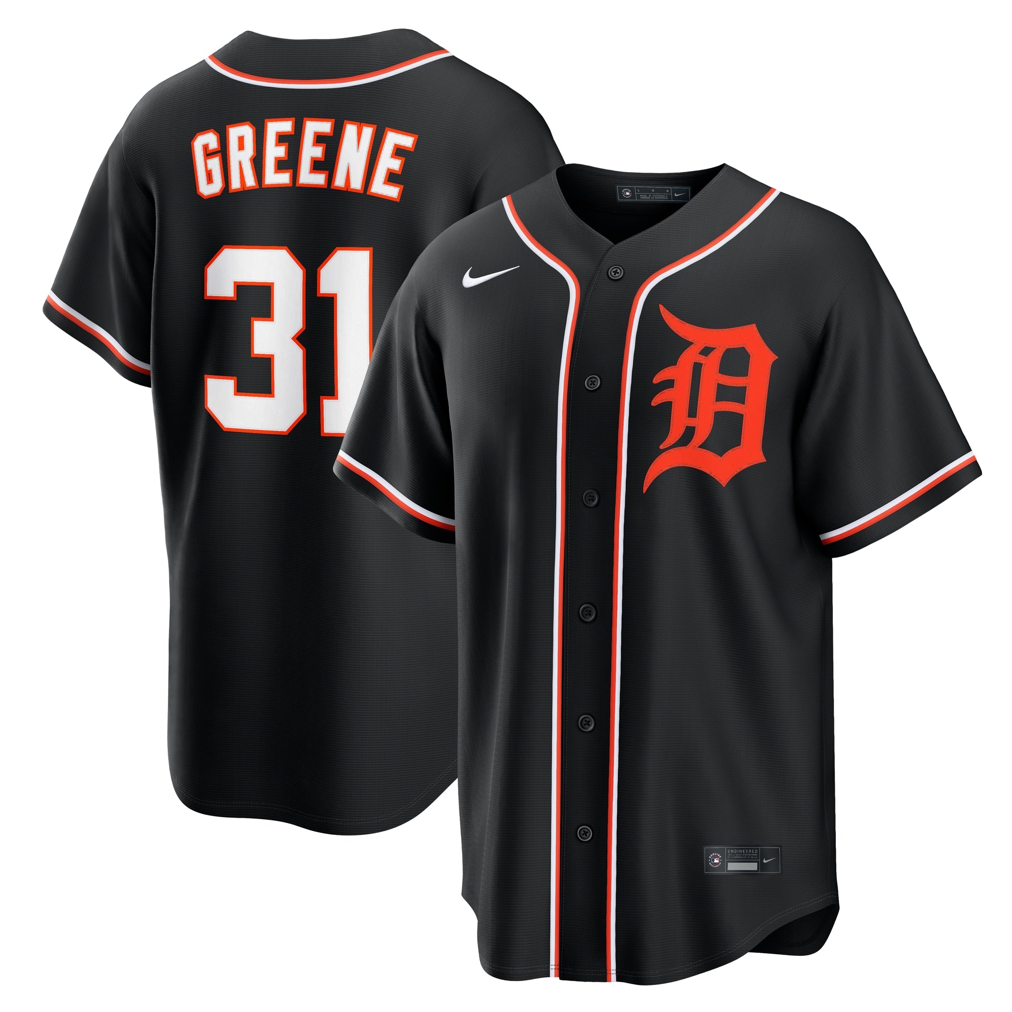 Riley Greene Detroit Tigers Fashion Replica Black Out Jersey | Stitched Baseball Jersey TJS1284