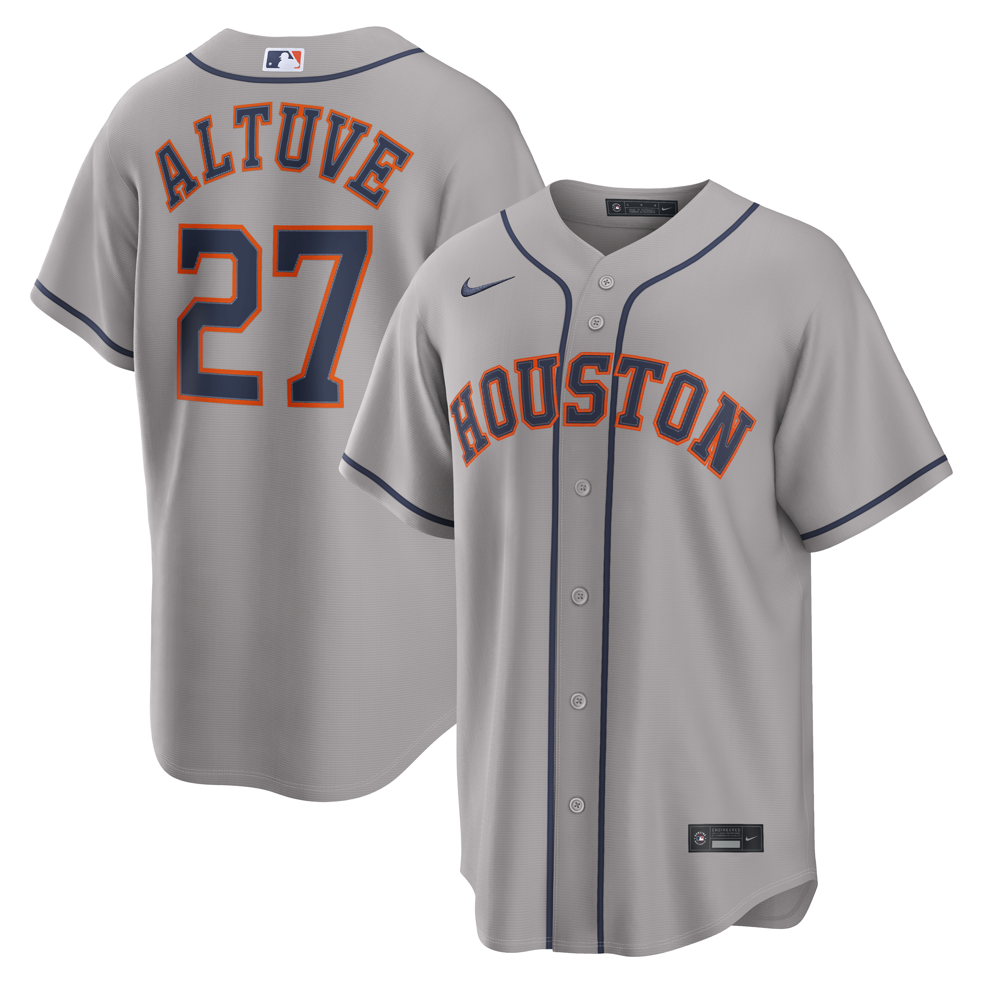 Jose Altuve Houston Astros Road Replica Jersey - Gray | Stitched Baseball Jersey TJS1165