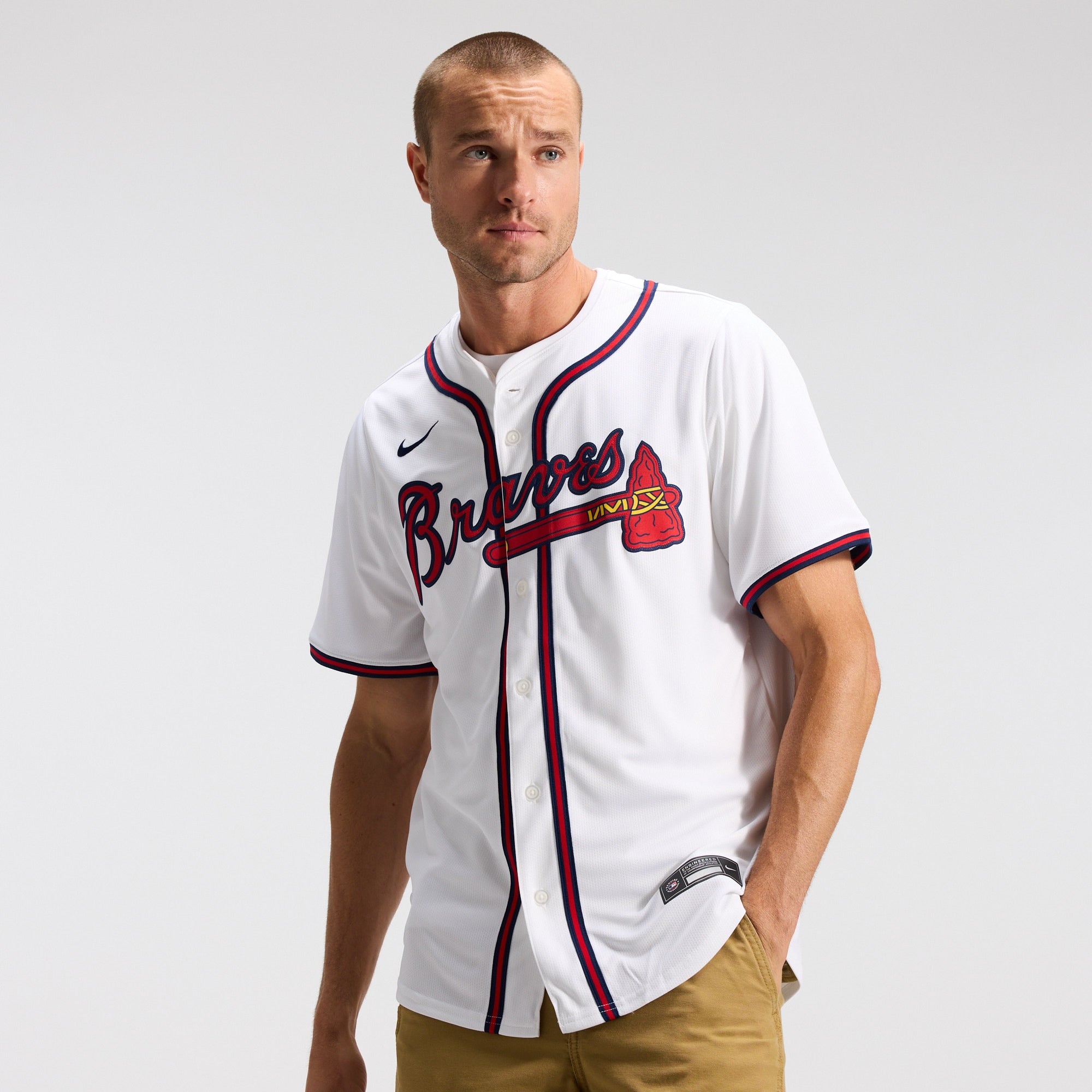 Atlanta Braves Home Limited Jersey - White | Stitched Baseball Jersey TJS1137