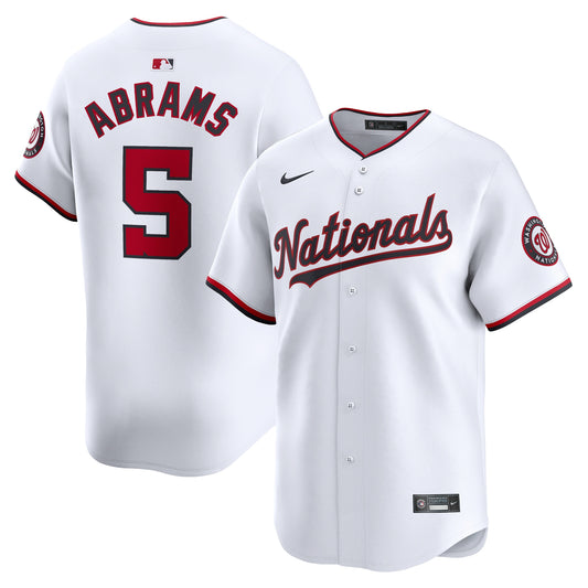 CJ Abrams Washington Nationals Home Limited Player Jersey - White | Stitched Baseball Jersey TJS1256