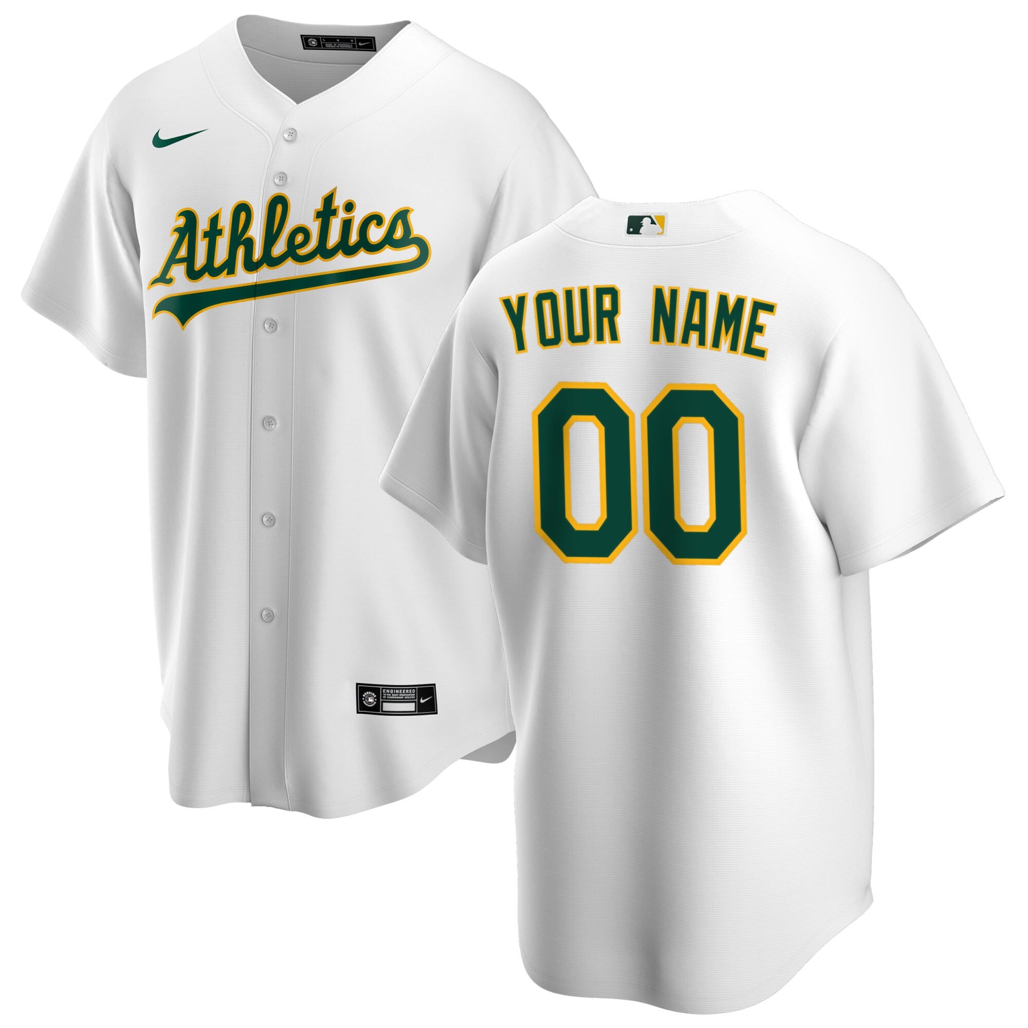 Athletics Home Replica Custom Jersey - White | Stitched Baseball Jersey TJS1145
