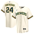 William Contreras Milwaukee Brewers Home Replica Jersey - Cream | Stitched Baseball Jersey TJS1105