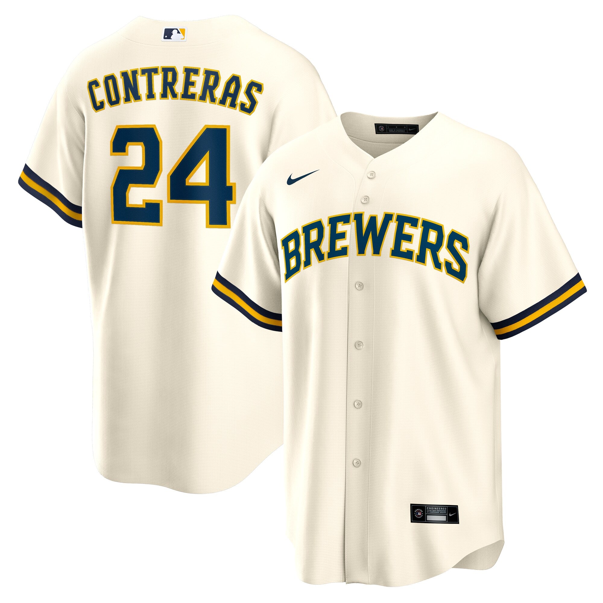 William Contreras Milwaukee Brewers Home Replica Jersey - Cream | Stitched Baseball Jersey TJS1105