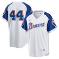 Hank Aaron Atlanta Braves Home Cooperstown Collection Player Jersey - White | Stitched Baseball Jersey TJS1121