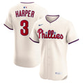 Bryce Harper Philadelphia Phillies Alternate 2 Elite Jersey - Cream | Stitched Baseball Jersey TJS1258