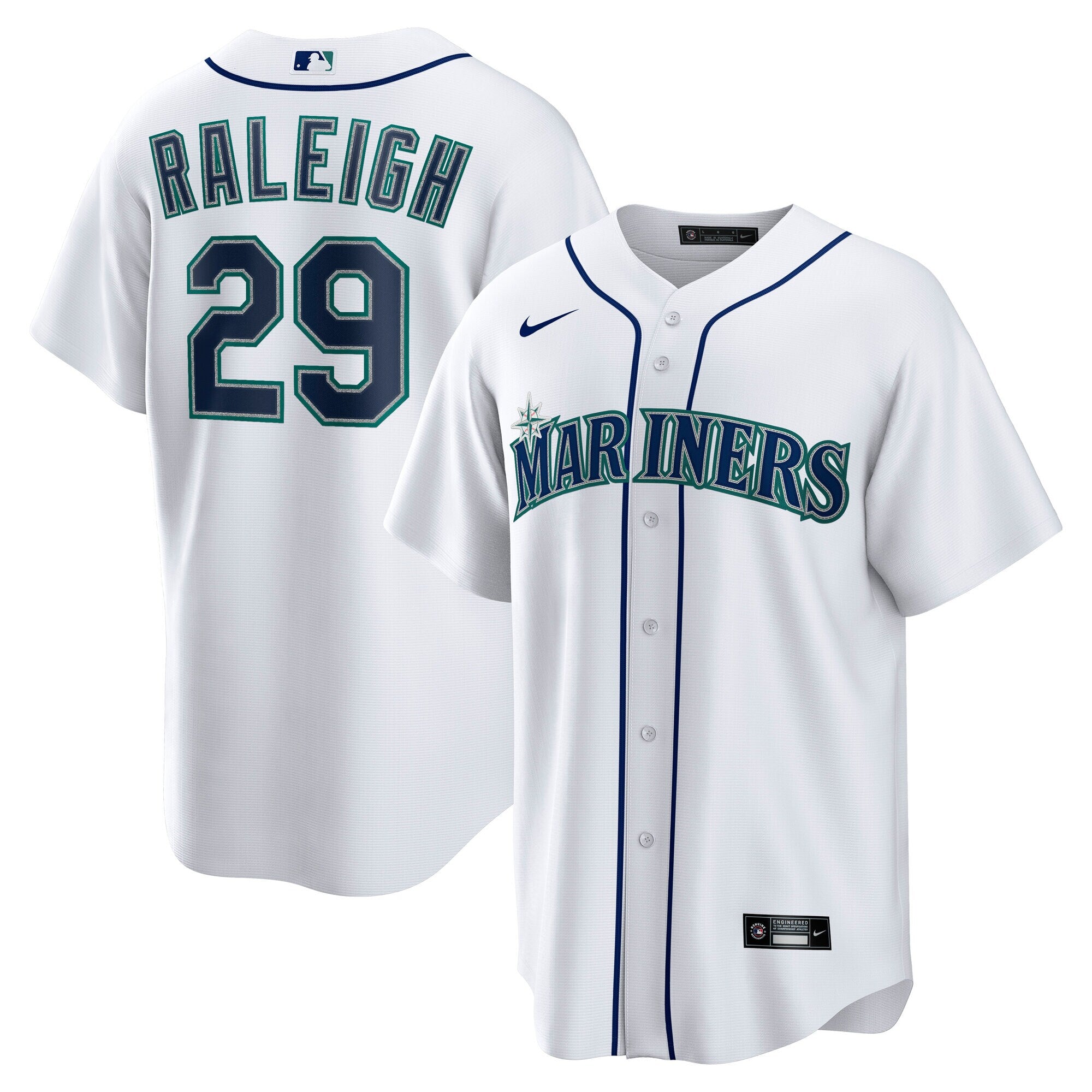Cal Raleigh Seattle Mariners Home Replica Player Jersey - White | Stitched Baseball Jersey TJS1282