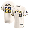 Christian Yelich Milwaukee Brewers Home Limited Player Jersey - Cream | Stitched Baseball Jersey TJS1225