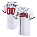 Atlanta Braves Home Custom Jersey - White | Stitched Baseball Jersey TJS1294
