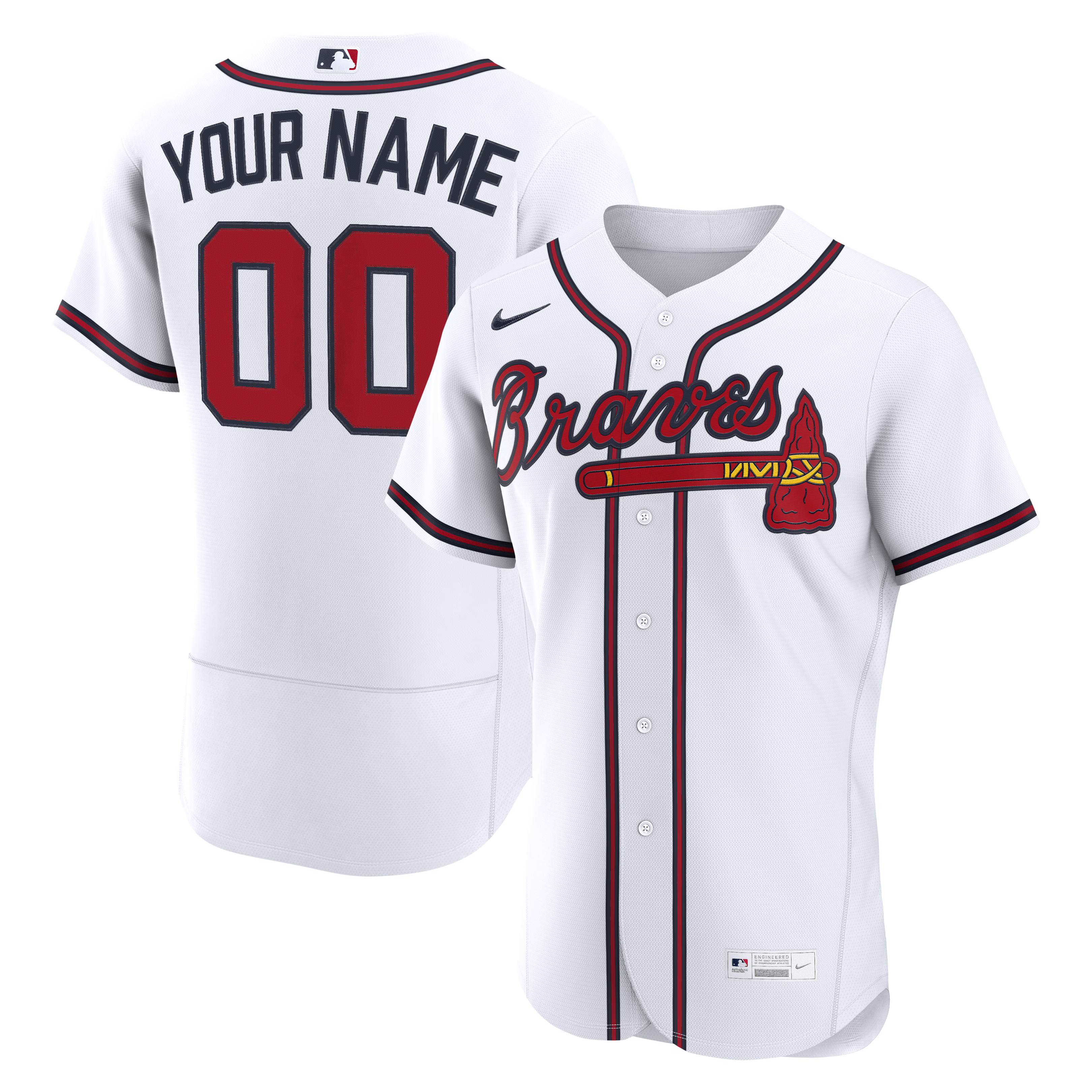 Atlanta Braves Home Custom Jersey - White | Stitched Baseball Jersey TJS1294