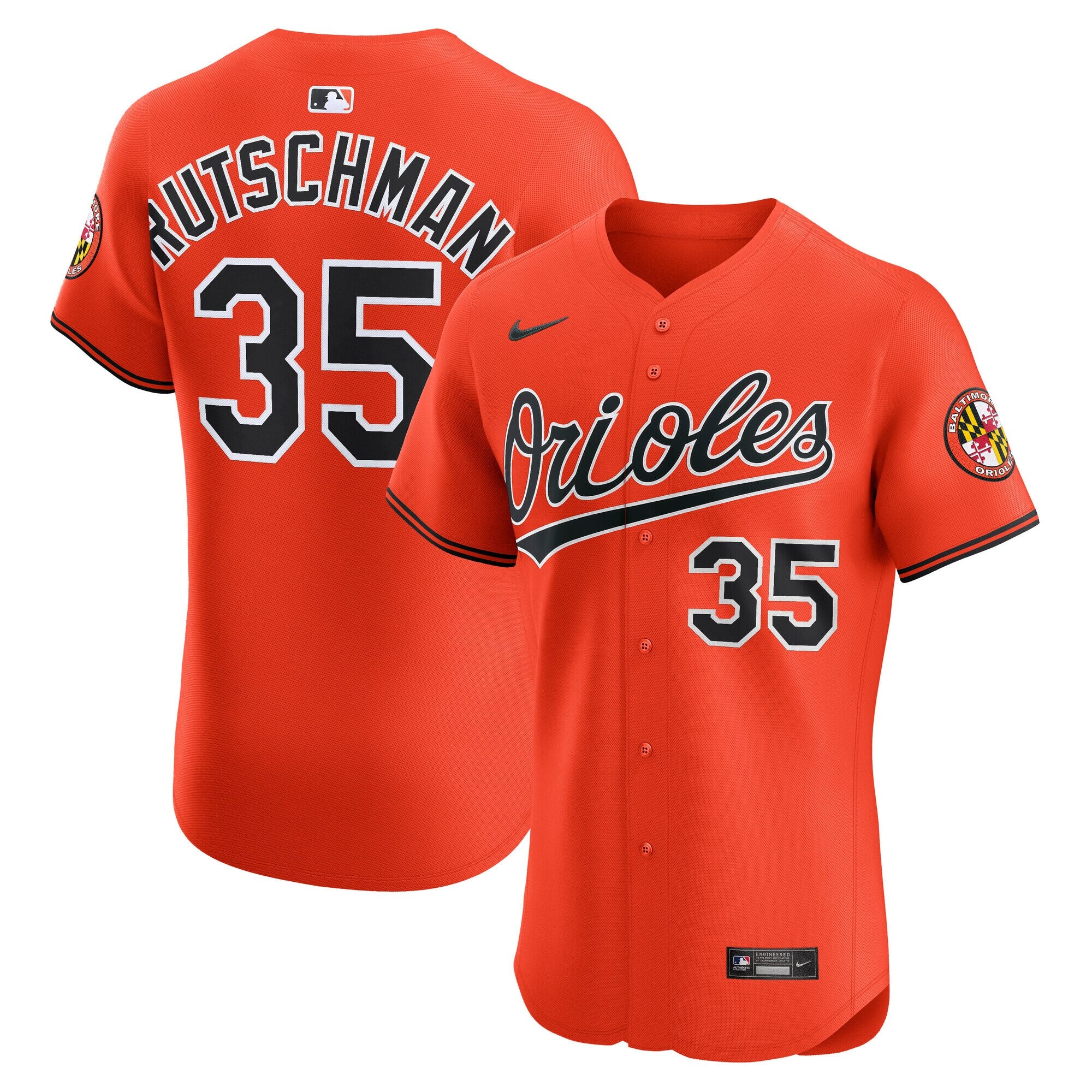 Adley Rutschman Baltimore Orioles Alternate 2 Elite Jersey - Orange | Stitched Baseball Jersey TJS1275