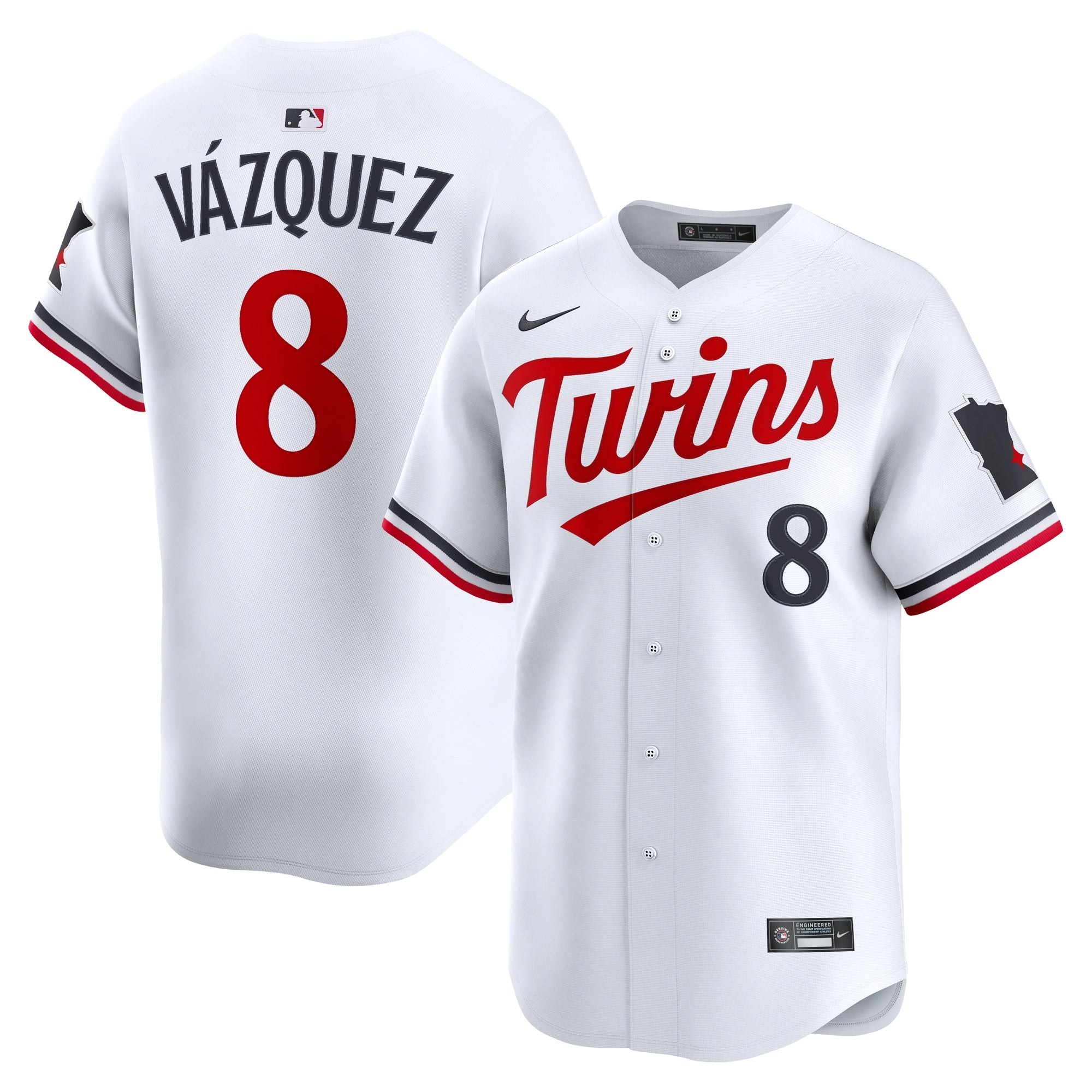 Christian V�zquez Minnesota Twins Home Limited Jersey - White | Stitched Baseball Jersey TJS1101