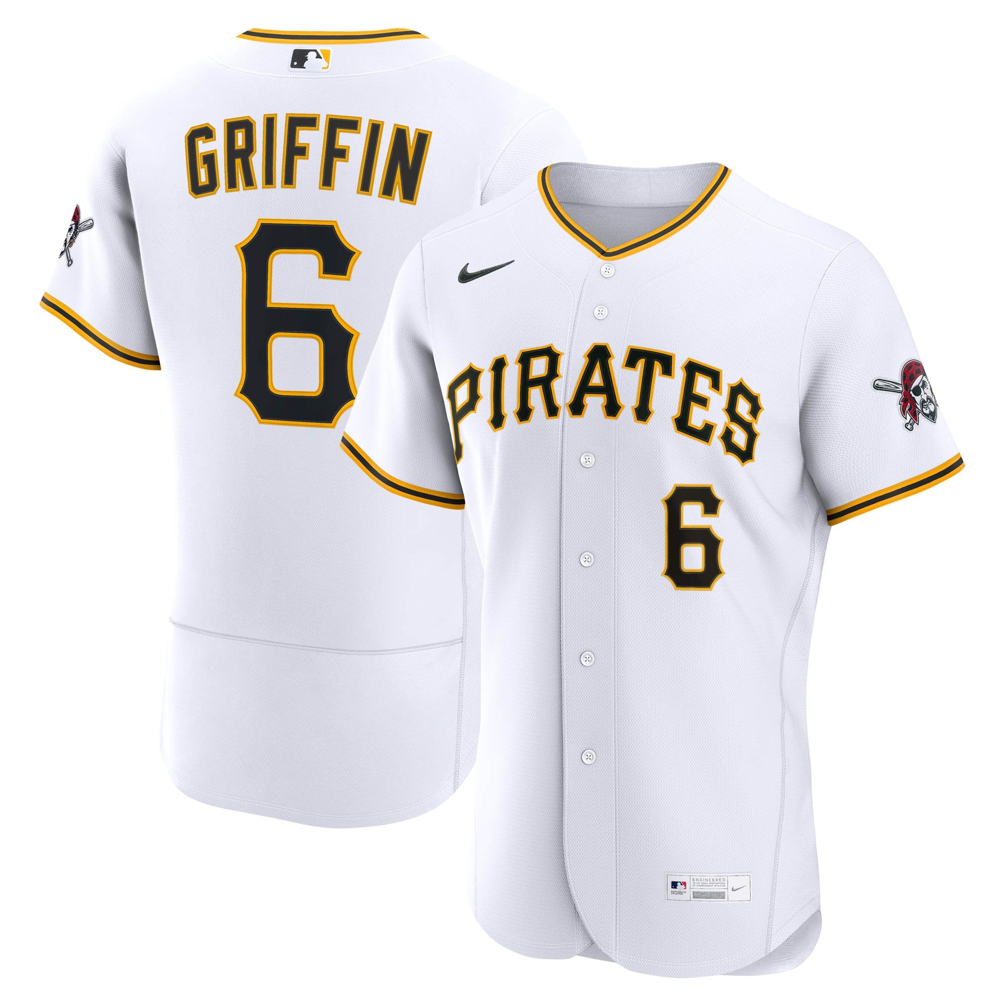 Konnor Griffin Pittsburgh Pirates Home Jersey - White | Stitched Baseball Jersey TJS1247